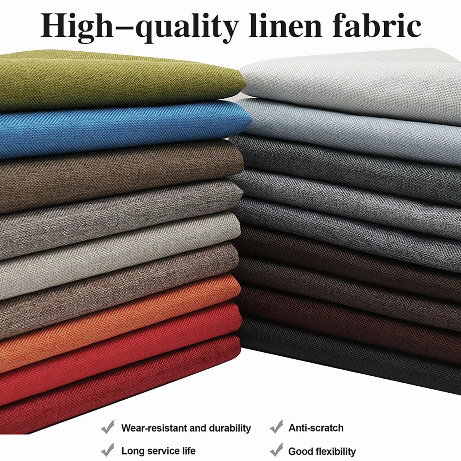 Genérico Funda de Cojín para Banco 150x40x5cm Lino Antideslizante Lavable 2 Correas Repuesto