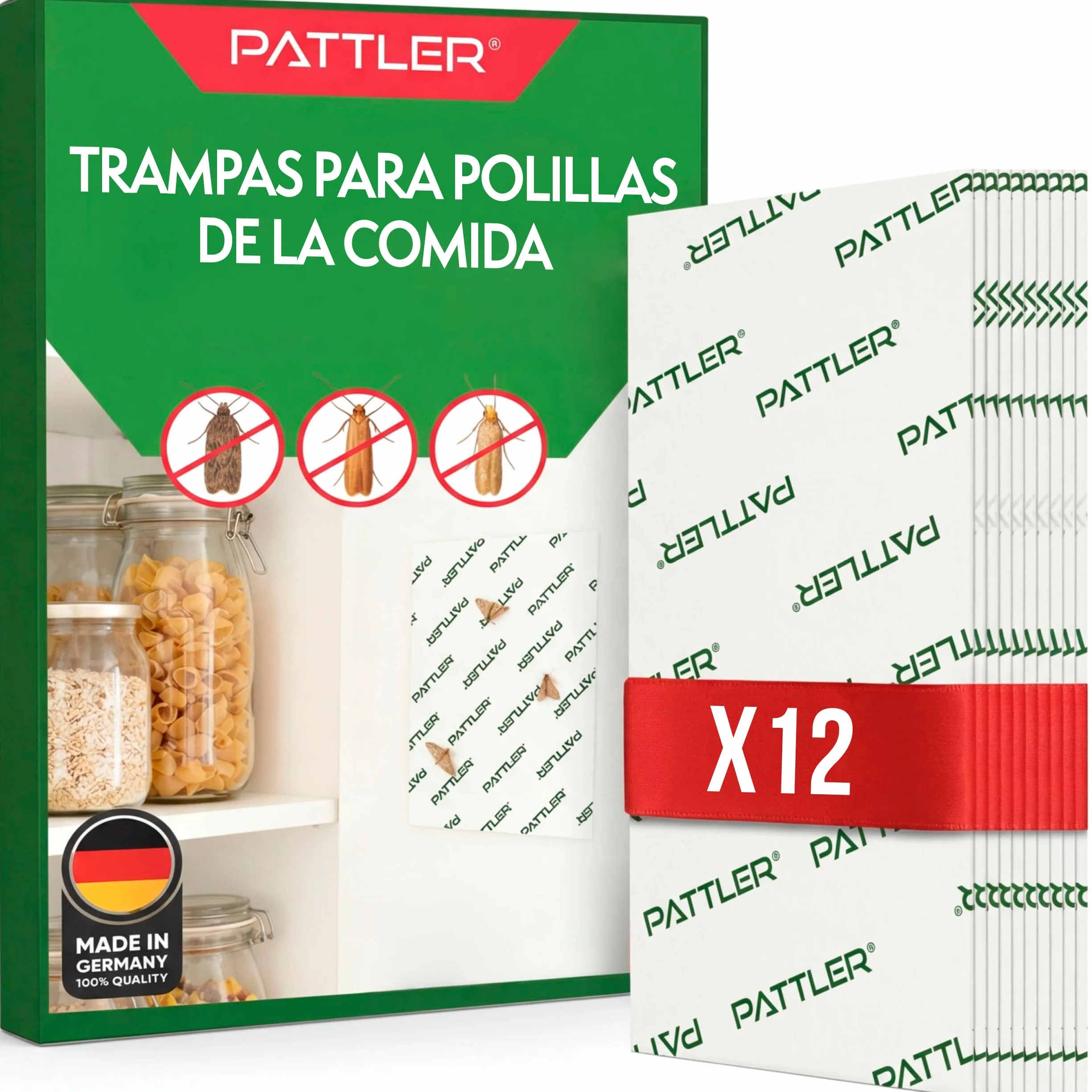 PATTLER Trampa polillas Alimentos 12 uds. Antipolillas Cocina despensa Captura polillas