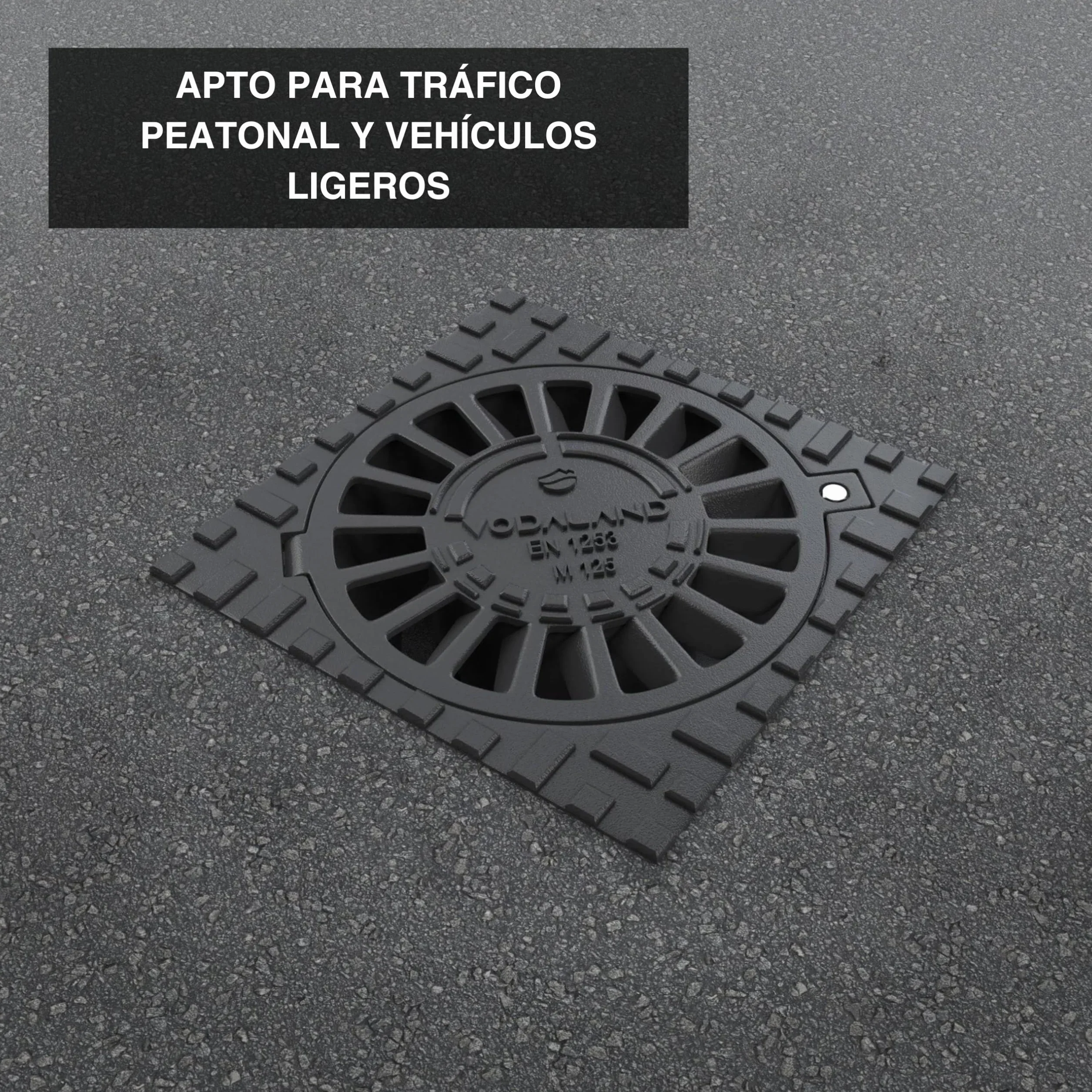 Vodaland Sumidero Sifónico de Fundición Dúctil Clase Carga M125 Drenaje Exterior 250x250mm Ø110