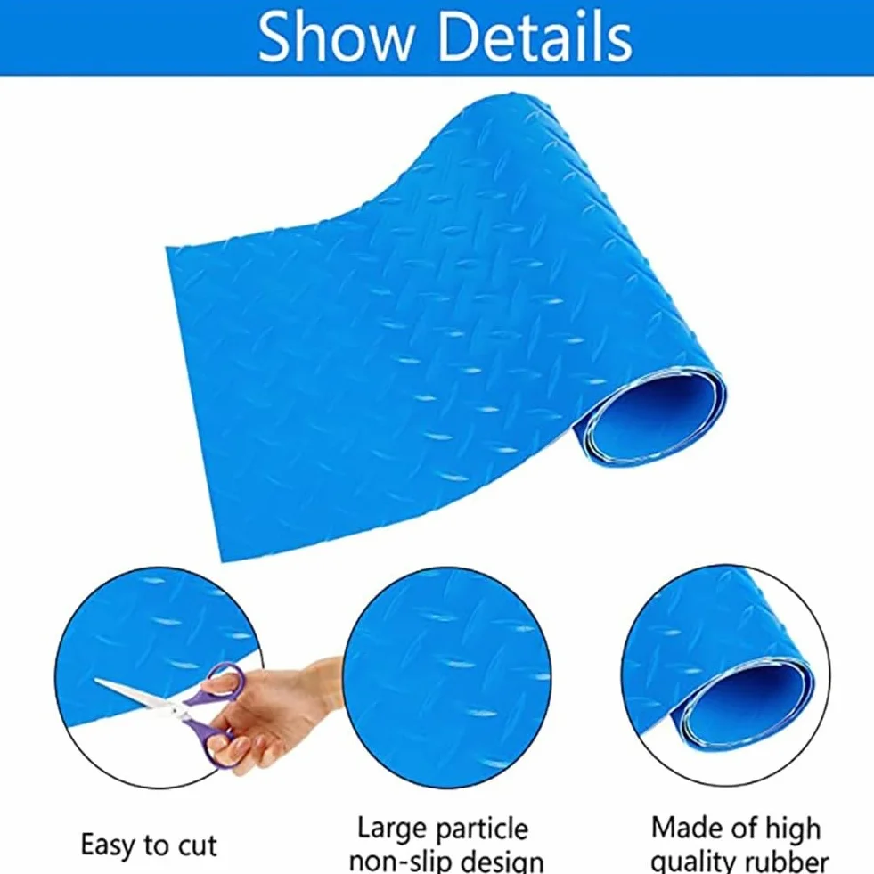 Alfombrilla protectora de escalera de piscina antideslizante de goma, azul 90x23 cm