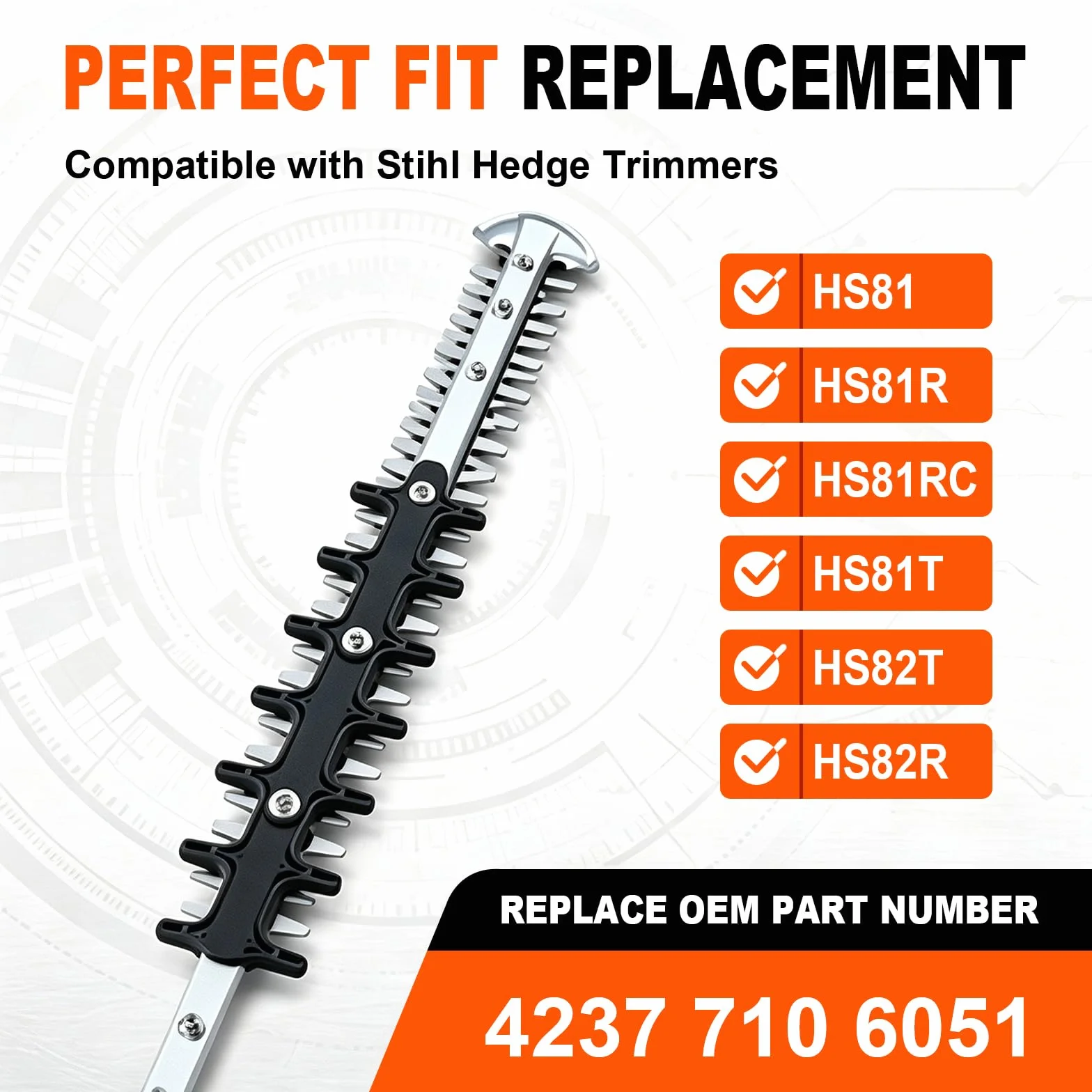 deawater Barra de acero de repuesto de 24 pulgadas para cortasetos Sthil HS81 HS81R HS81RC HS81T hs82T HS82R setecutters 4237 710 6051