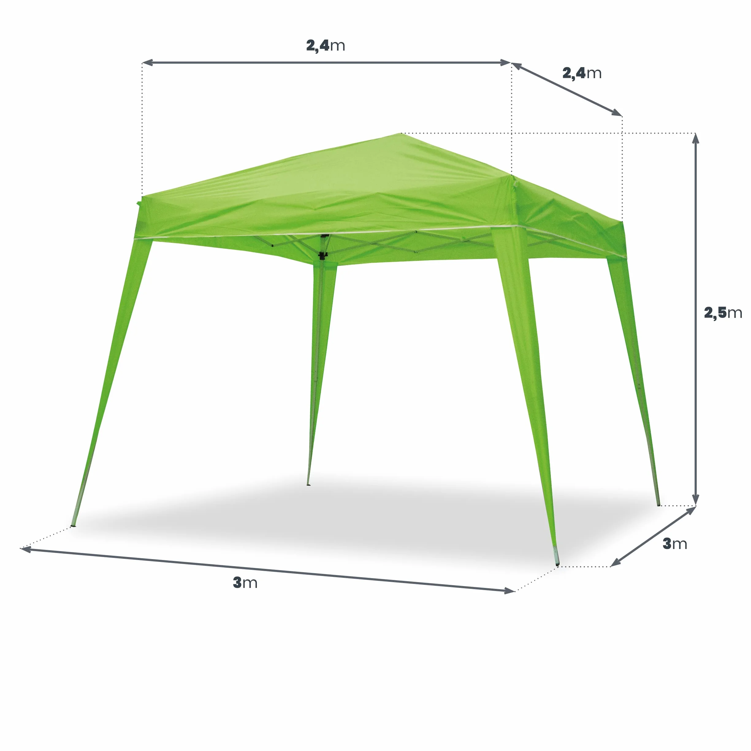 Wasabi - Carpa Plegable 3x3 m – Resistente al Agua - Incluye Vientos y Piquetas de Fijación - Estructura de Acero - Cenador para Jardín – Pérgola Playa - Camping Fiestas