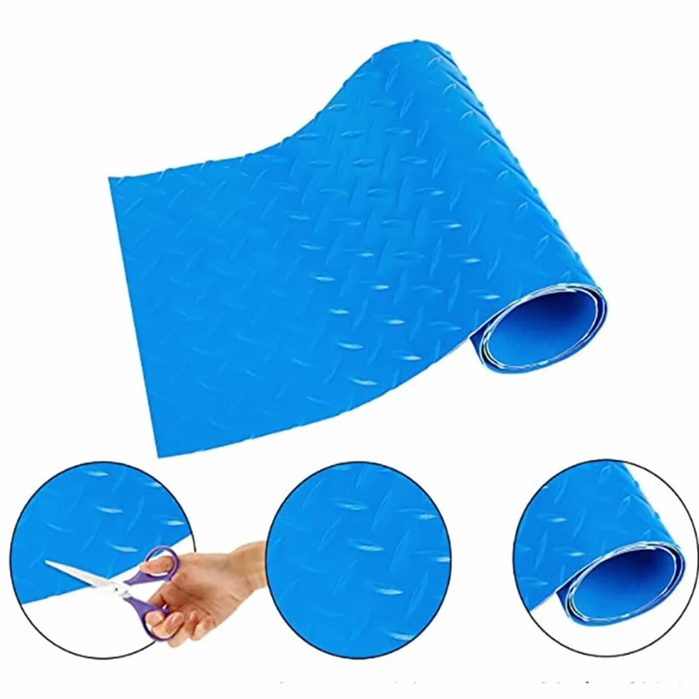 Alfombrilla protectora de escalera de piscina antideslizante de goma, azul 90x23 cm