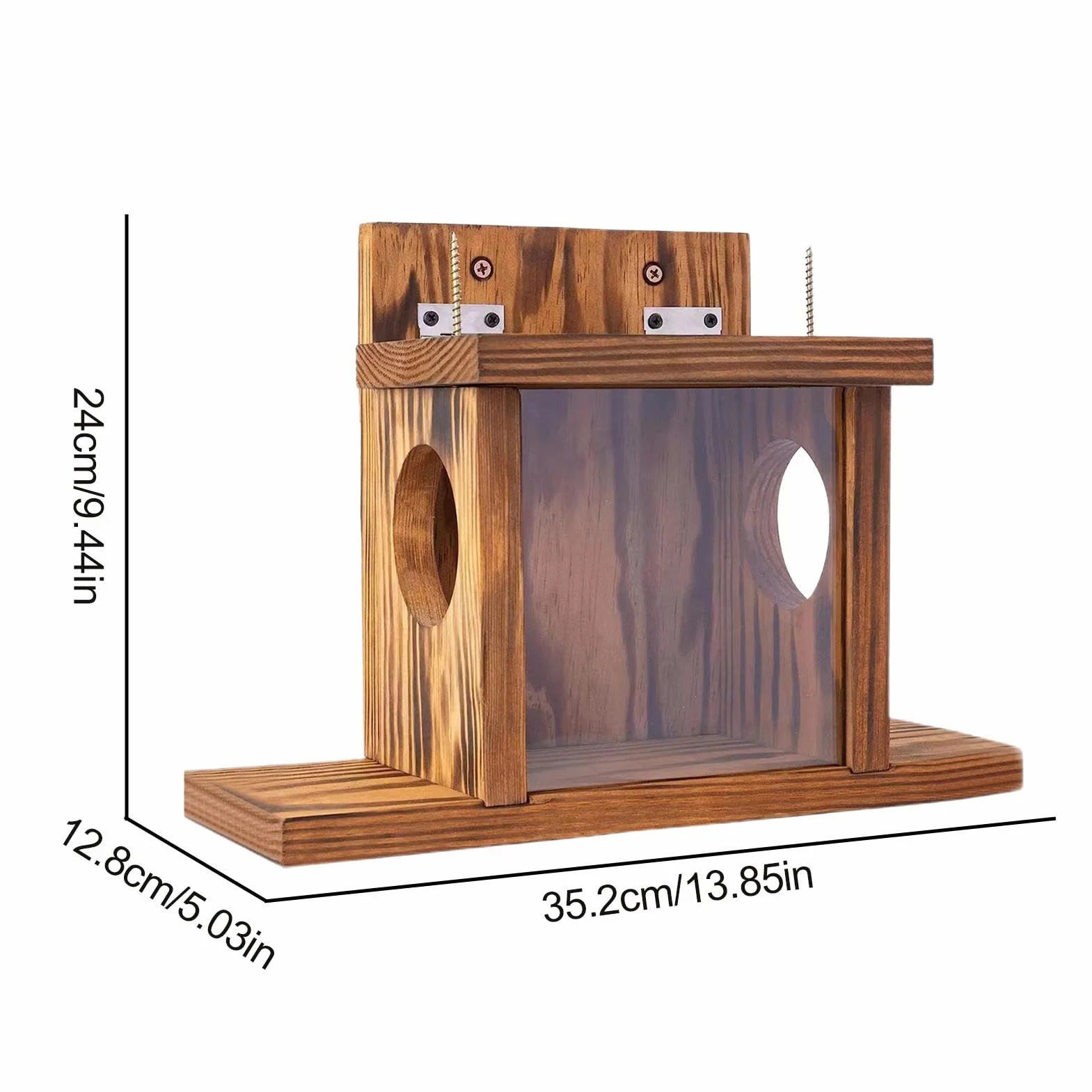 Caja de comederos de ardillas para exteriores, comedero de mesa de picnic