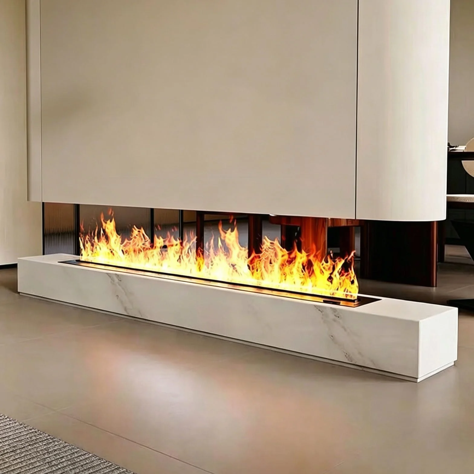 Chimenea de Vapor de Agua 3D, Humidificador Control Táctil/Remoto 100cm, Efecto de Llama 3D