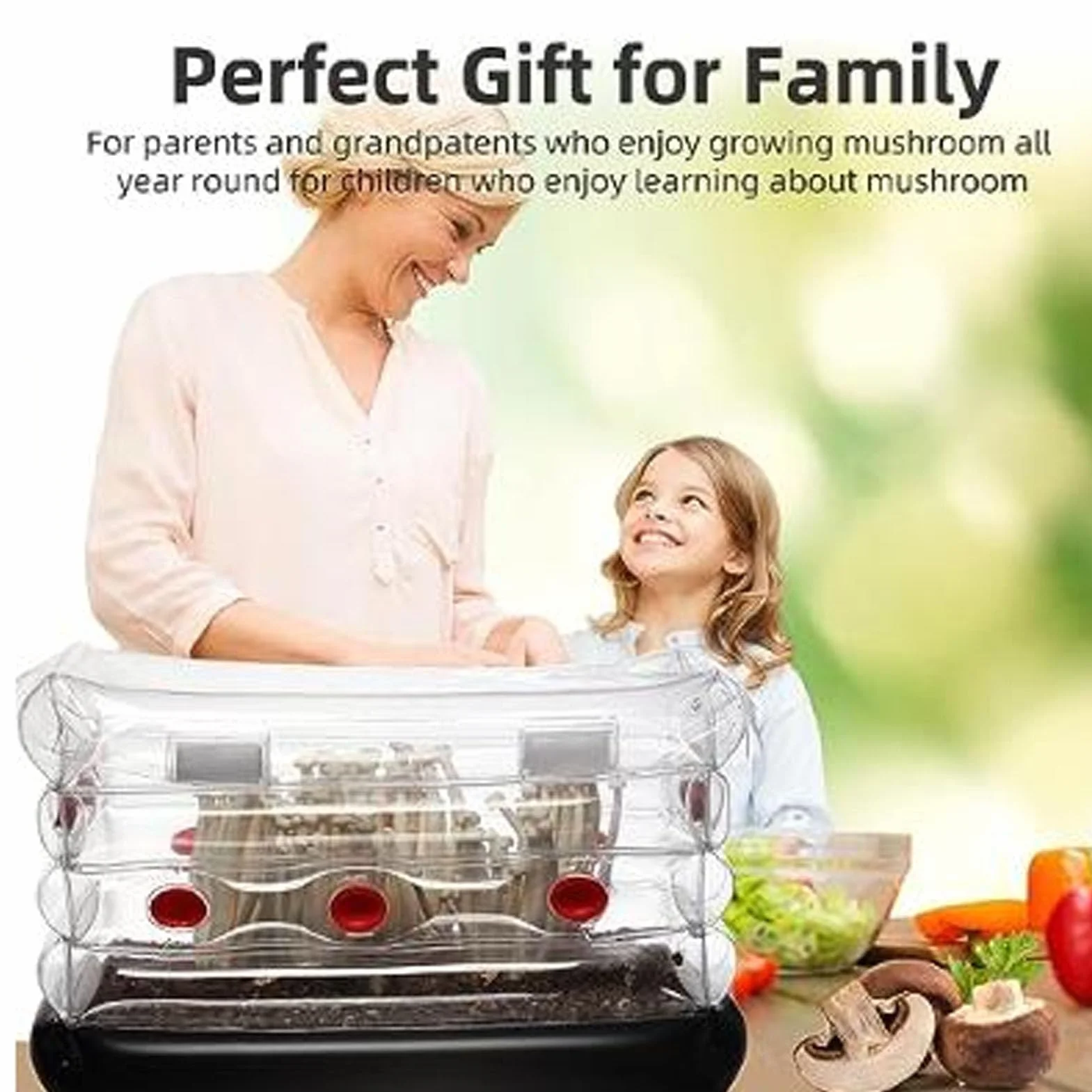 Kit de Cultivo de Hongos Inflable Versátil Monotub Portátil con Ventilador