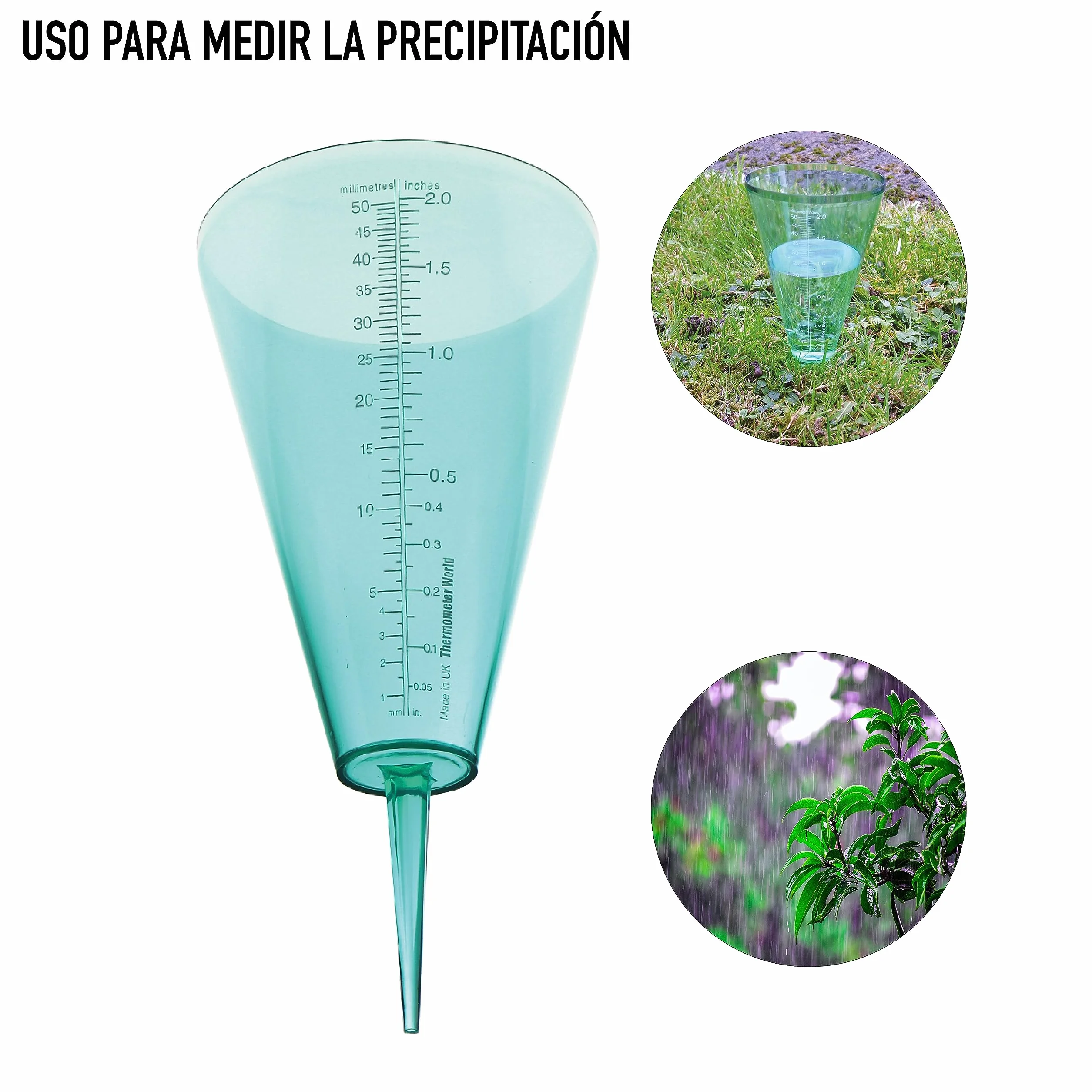 Pluviómetro de Exterior para Jardín con Escala de Lectura Fácil
