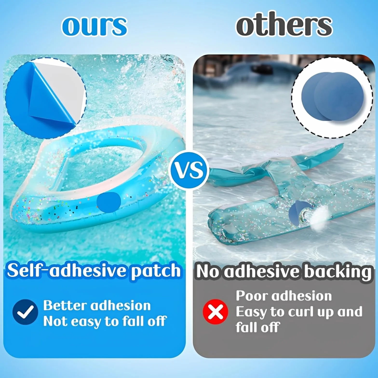 Parches Piscina Autoadhesivos Reparación Impermeables 4FT x 2.8FT PVC Pool Liner Repair Patch