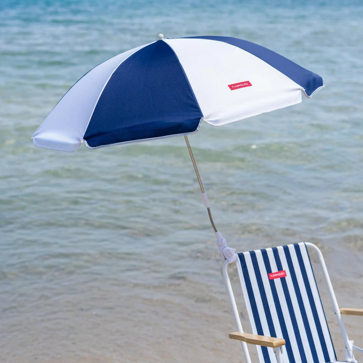 Flamingueo Sombrilla Playa Para Silla UPF 50+ Orientación Regulable Poliéster Waterproof Poste de Acero