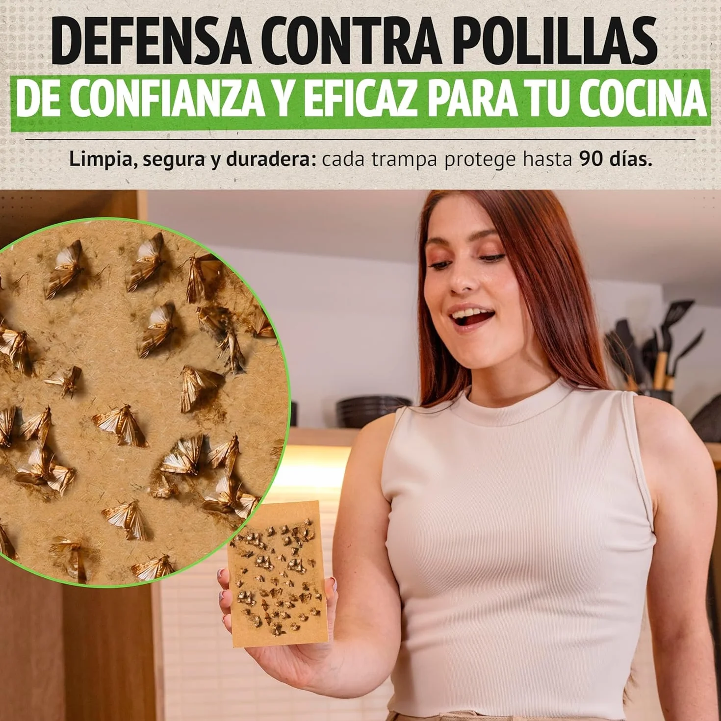 Trampa Polillas Alimentos Pack de 10 – Antipolillas Feromonas – Trampa Adhesiva Anti Polillas para Cocina