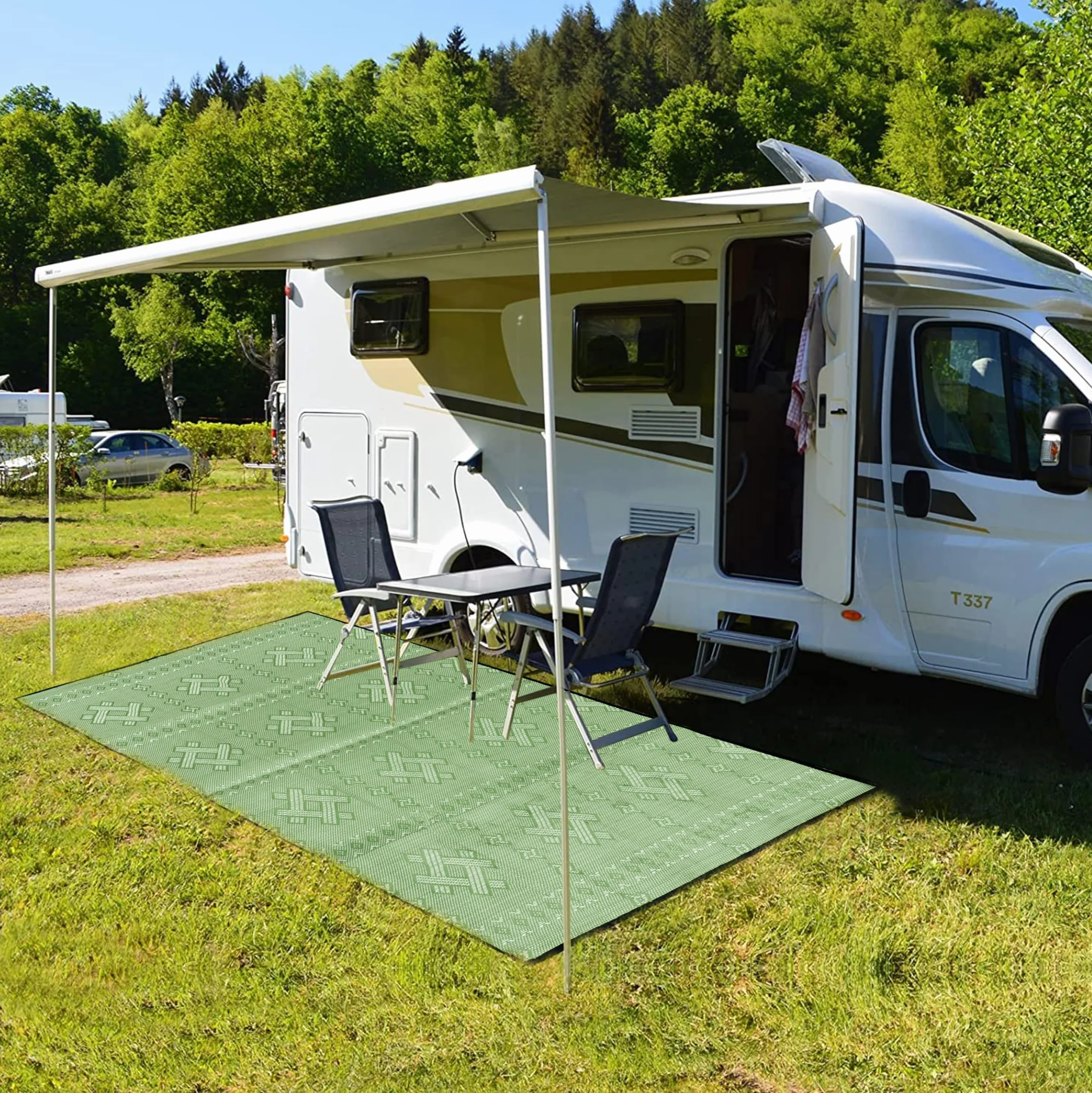 ARSUK Alfombra de Plástico para Exterior 150x100 cm Grande Lavable Resistente UV
