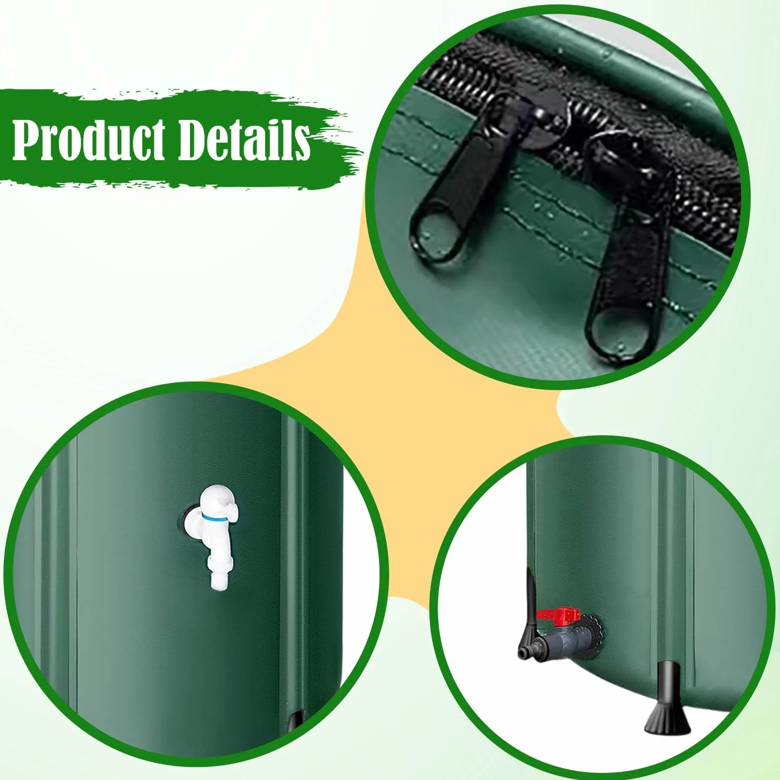 LOVIVER Contenedor de Barril Plegable 50L Colector de Agua Tanque Agua Jardín
