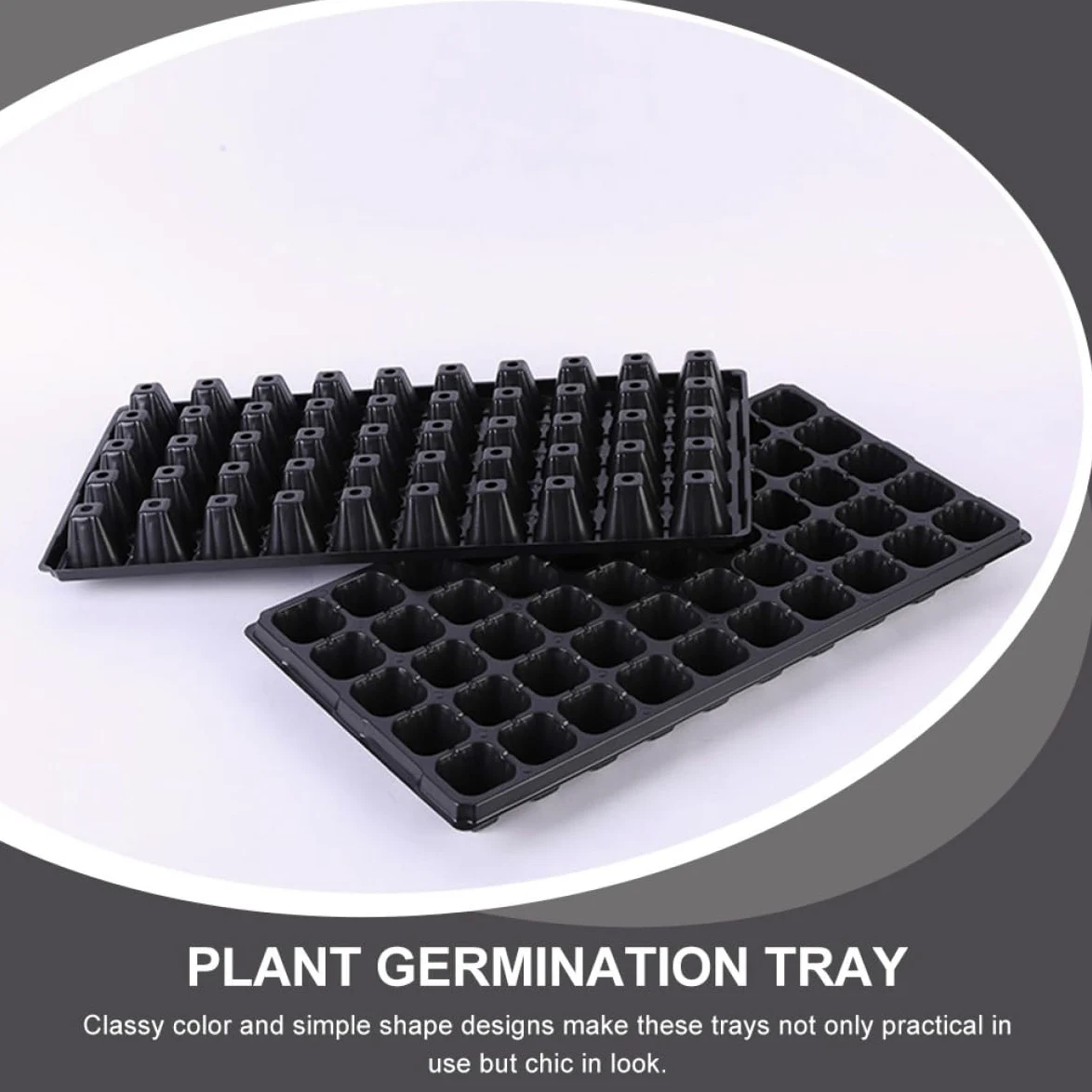 Homoyoyo 6 Bandejas de Germinación para Semillero, PVC Negro, 50 Cavidades, Múltiples Ranuras, para Plantas y Flores Pequeñas en Vivero y Cultivo
