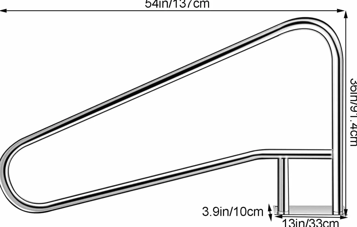 Barandilla de Escalera de Piscina de Acero Inoxidable para Piscina Enterrada Pasamanos
