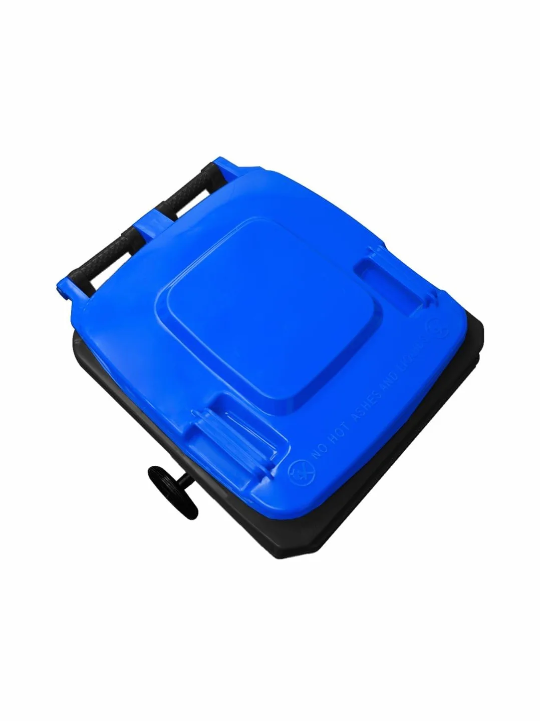 Ecodiseño Jardín Contenedor Basura Reciclable 120L 2 Ruedas Tapa Azul