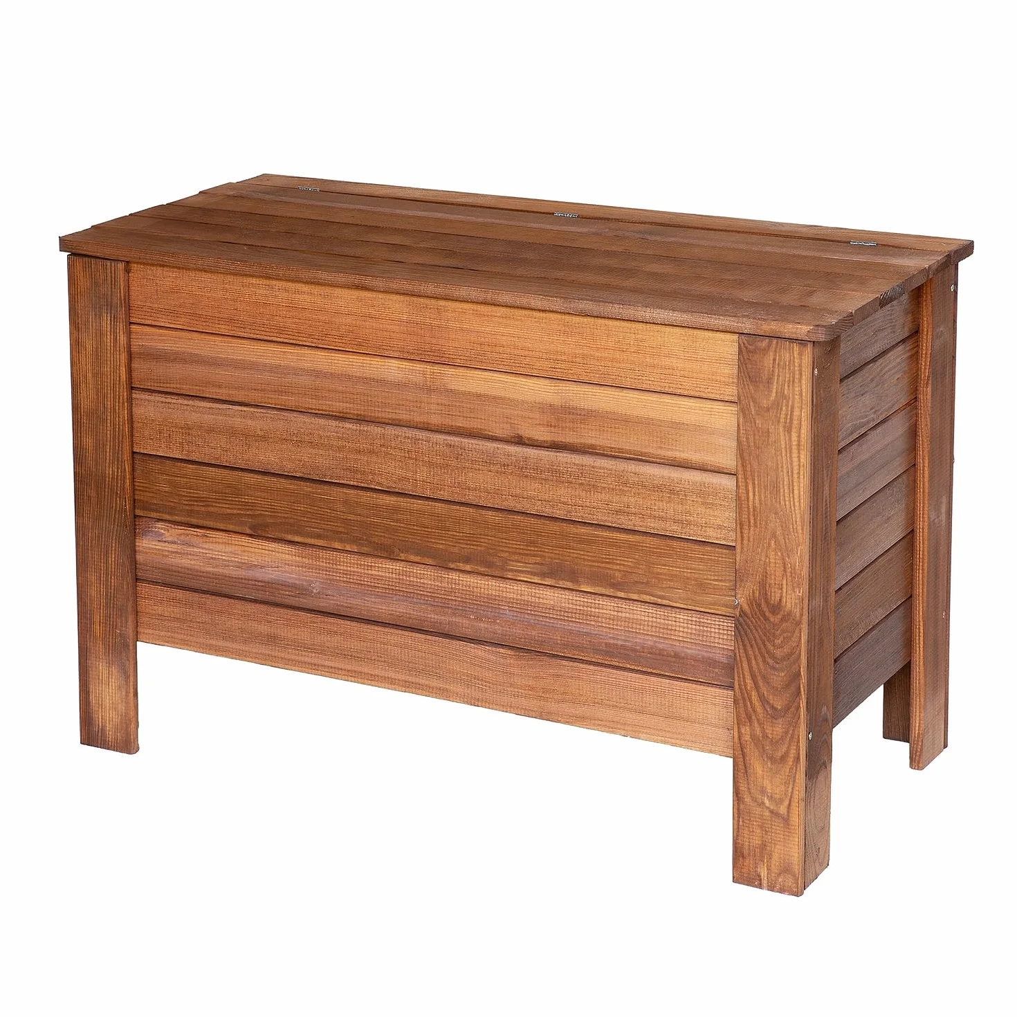 Arcón de Jardín 166 L Madera Maciza de Pino 80x52x40 cm Marrón Caja de Almacenaje