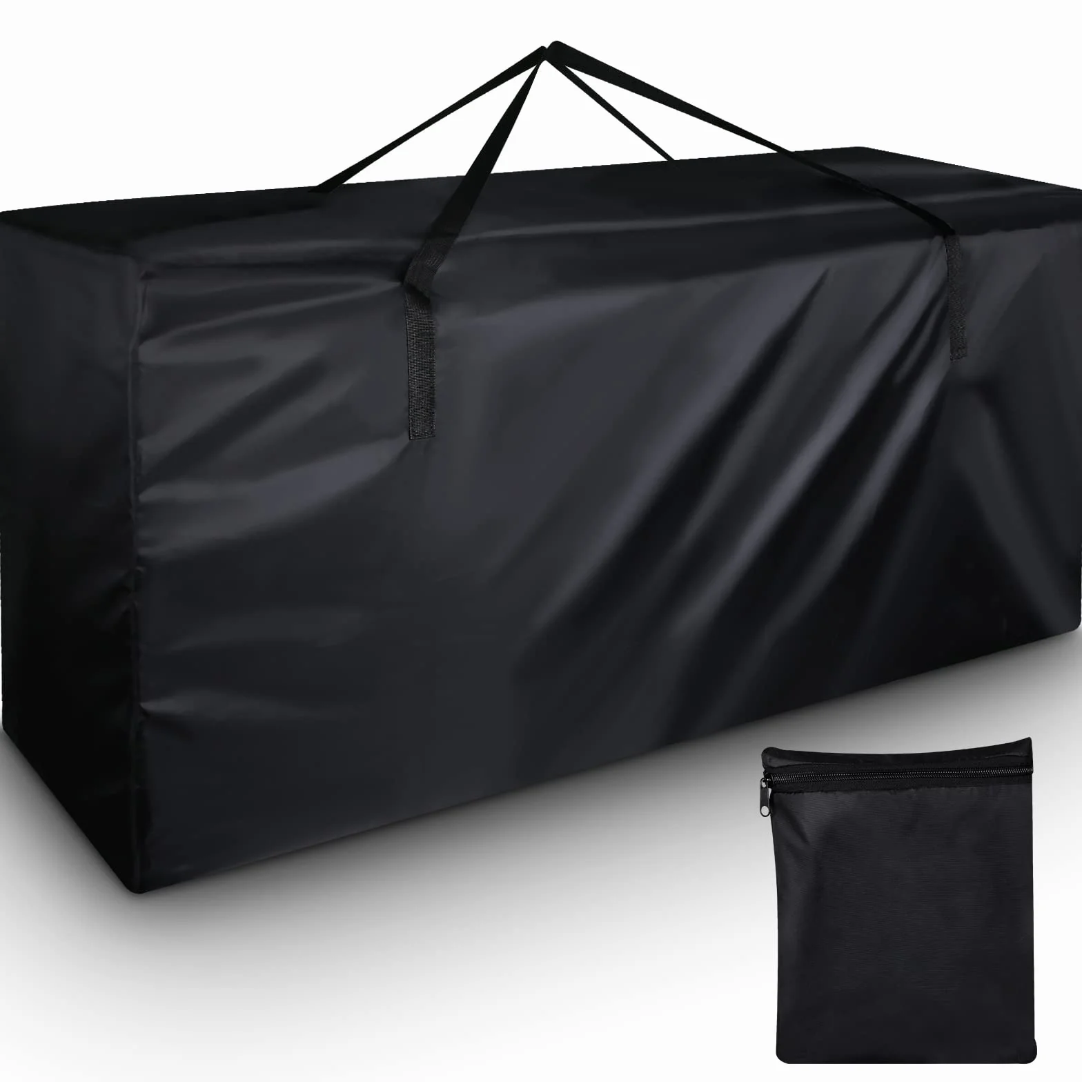 Funda Cojín para Muebles de Exterior Impermeable con Asas 122x40x55cm Negro