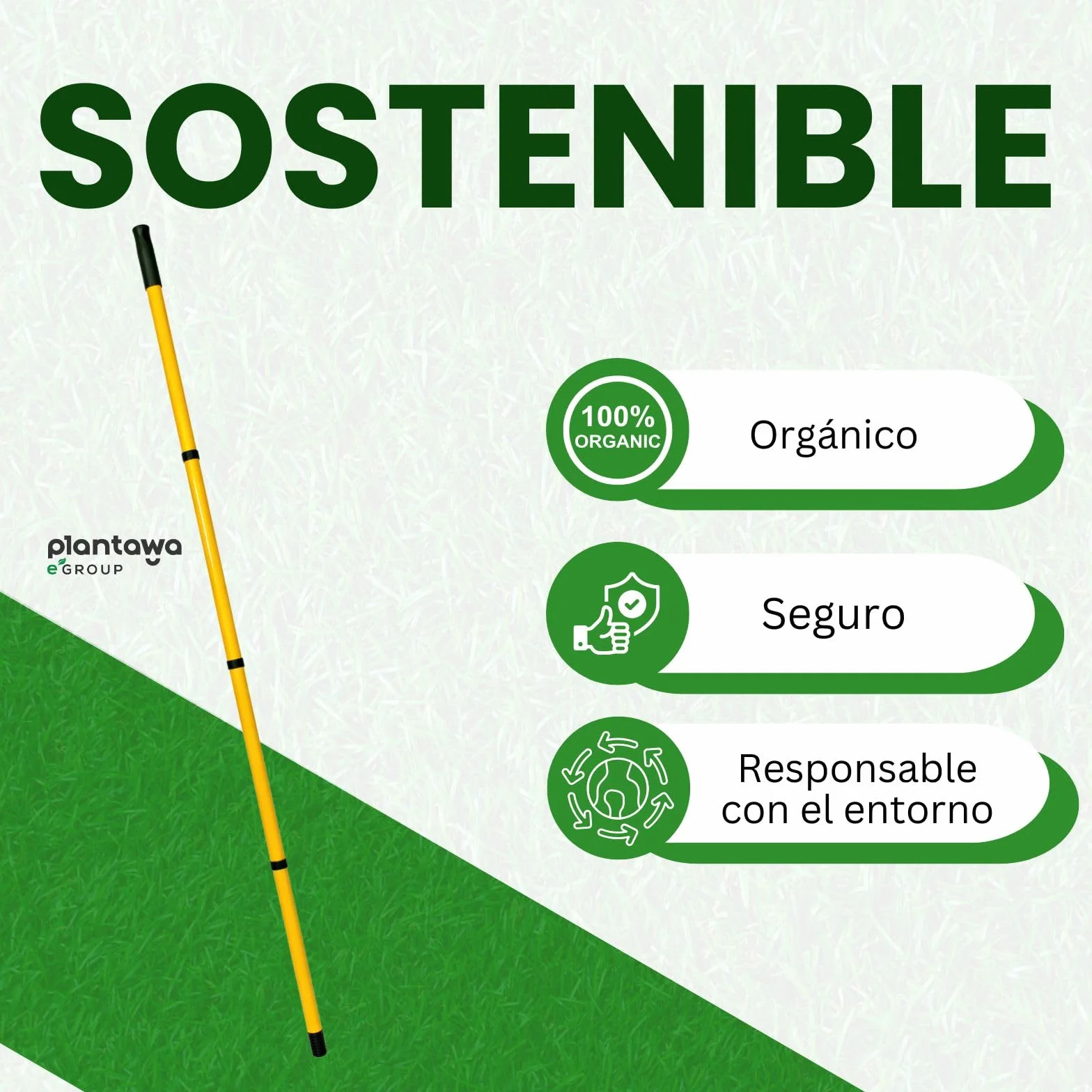 PLANTAWA Mango Extensible 0,80–1,40 m para Cepillo Césped Artificial