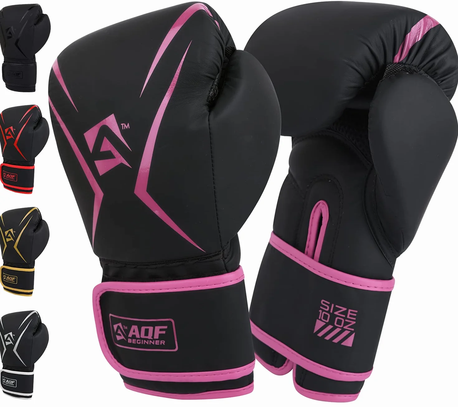 AQF Guantes Boxeo Niño Cuero Saco Boxeo Guantillas MMA Muay Thai UFC Capa Extra Acolchado 4 6 8 10 12 14 16 Oz