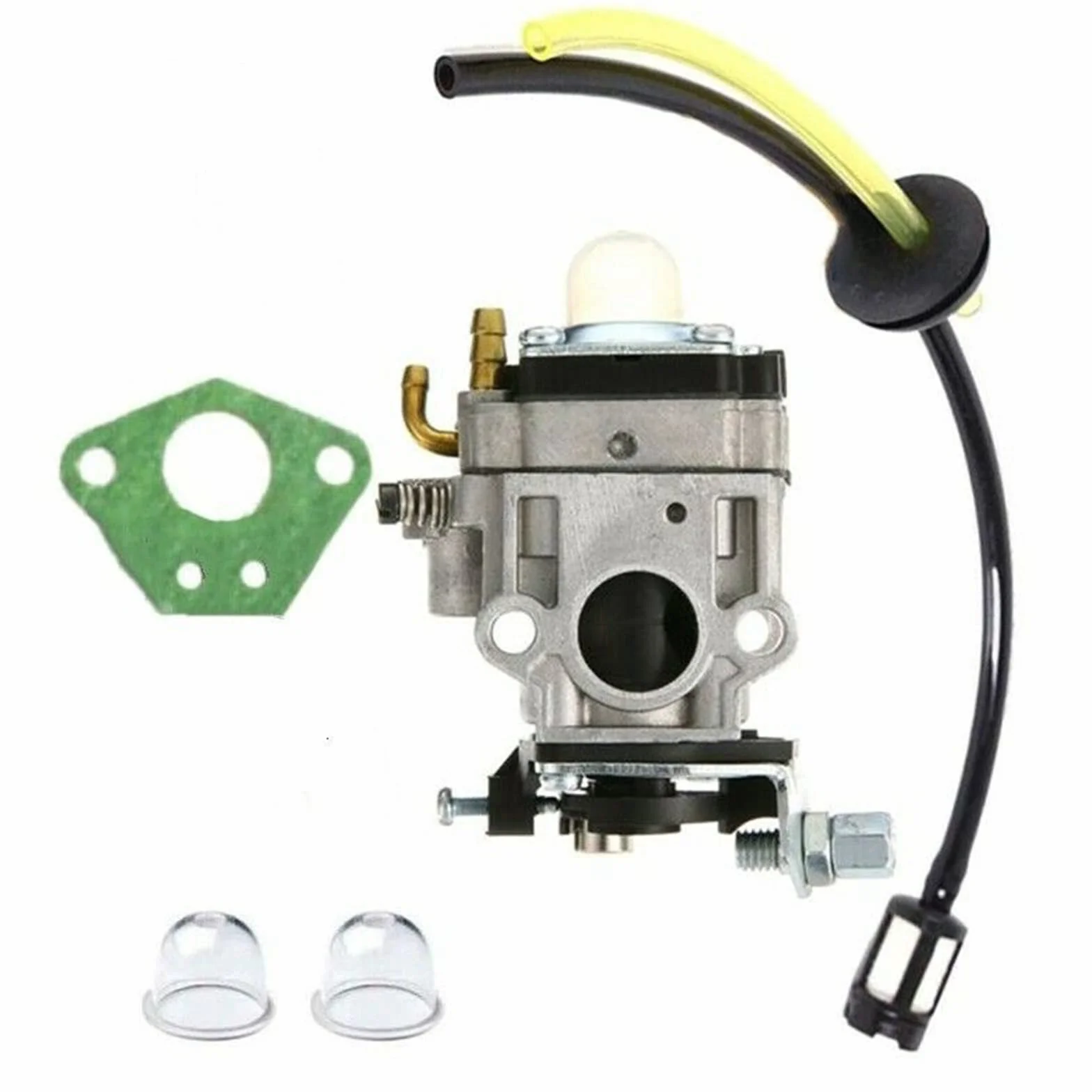 Motos Laterales Espejos para Varios Kit de carburador Strimmer de 15mm, Cortador de setos, desbrozadora, Motosierra, carburador, Primer Bombilla, Junta, Kit de Filtro de línea de Combustible