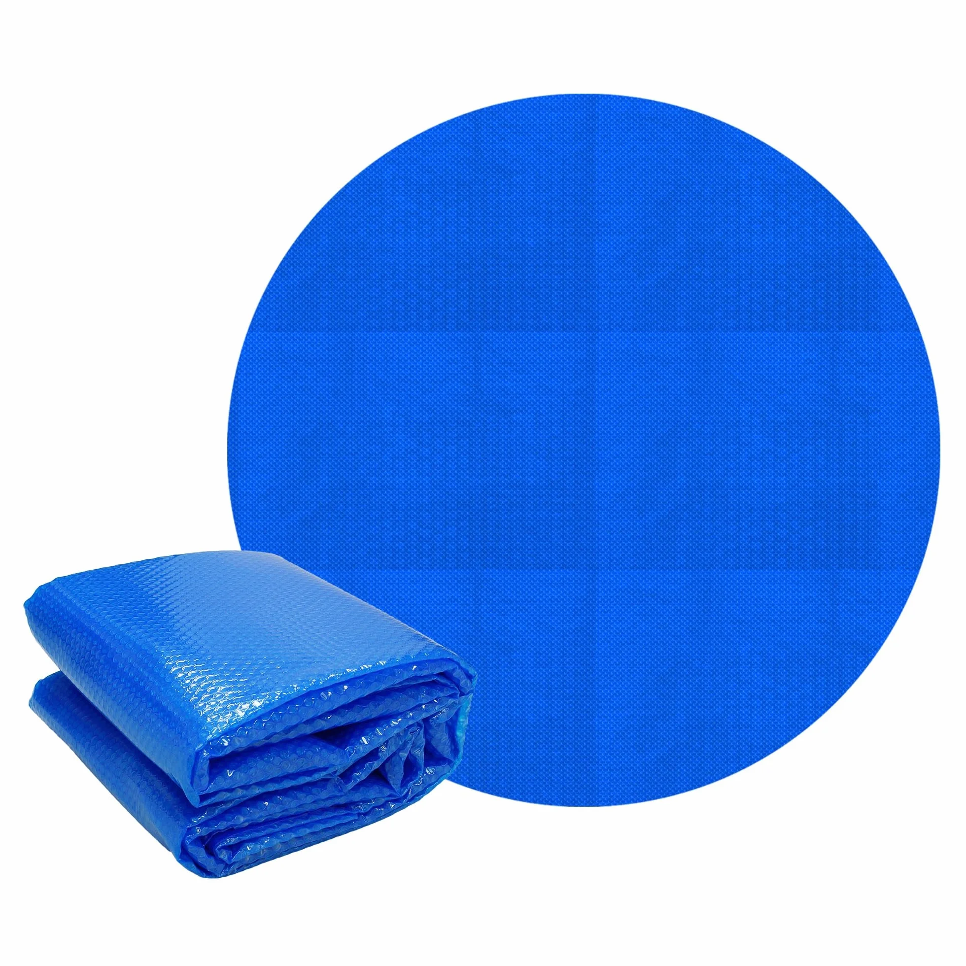 ECD Germany Cubierta Solar para Piscina Redonda Ø 366 cm, Azul, Lona Térmica de Burbujas, 400 µm