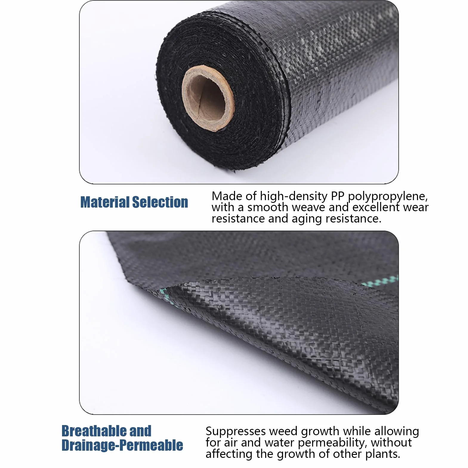 Tela Para Jardin De 0.5x50m Material Para Control De Hierba | Cubresuelos Para Jardin Para Jardineros Vivero Senderos Árboles Arbustos Caminos Invernaderos Huertos