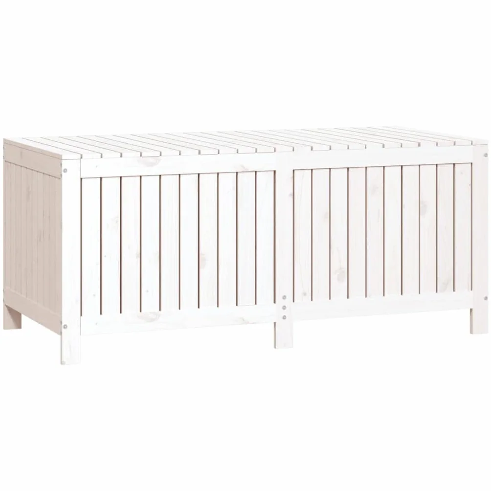vidaXL Caja de Almacenaje Baúl Herramientas Madera Pino Blanco 147x68x64 cm