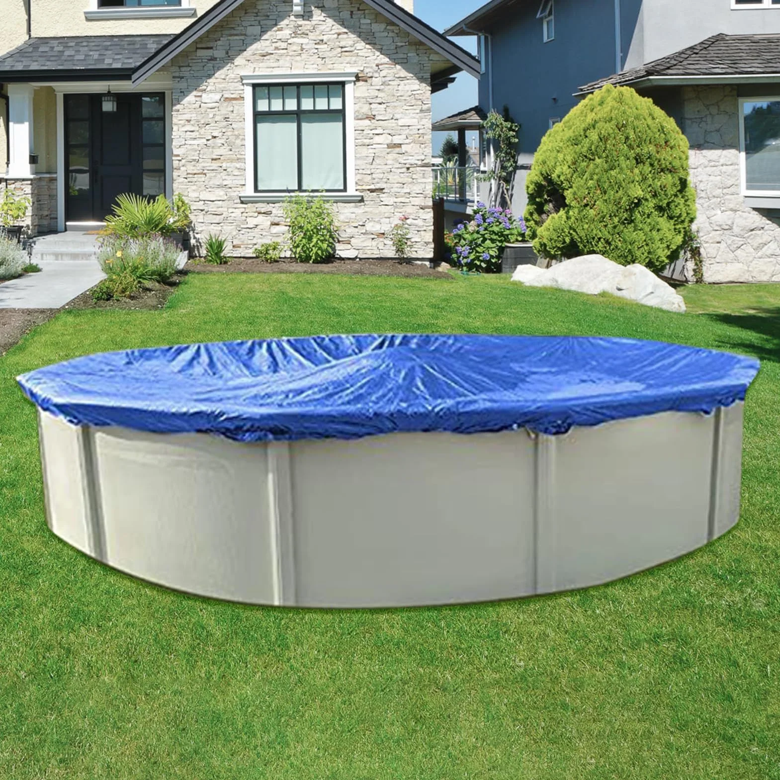 Base Protectora para Liner De Piscina Resistente E Impermeable con Ojales | Protector Liner Evita Piedras en exteriores, patios, villas, hoteles, jardines, propietarios y entusiastas