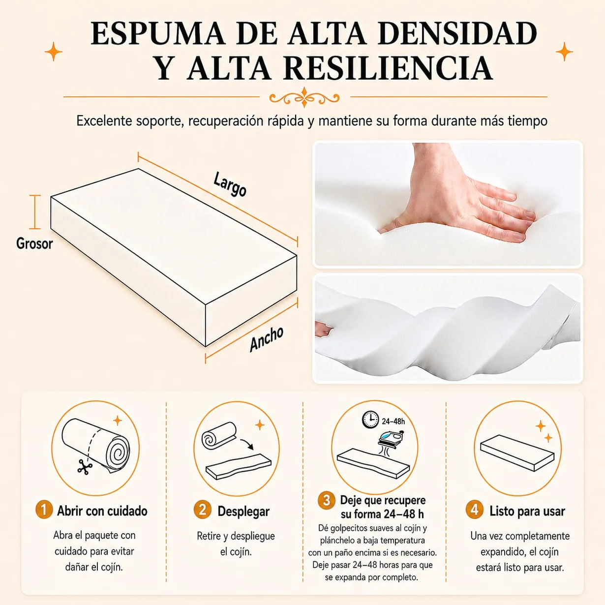 Cojines a Medida para Bancos de Madera, Palets y Sillas de Comedor | Funda Desmontable | Base Antideslizante | Grosor 4CM