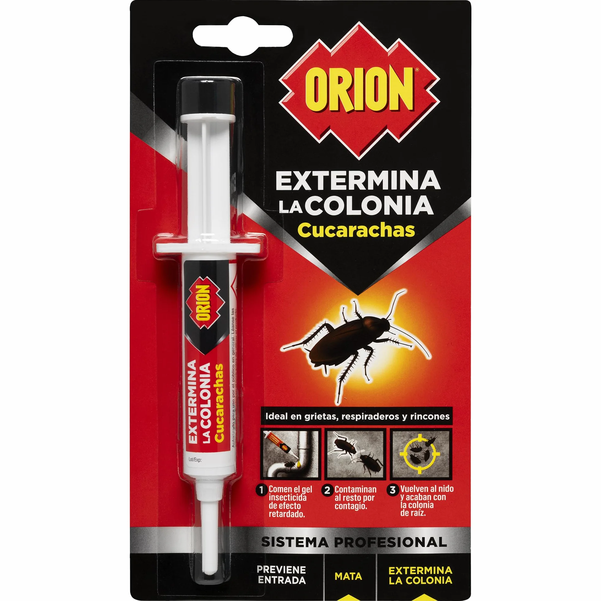 Orion Jeringa Mata Cucarachas Gel Alta Atracción 10g