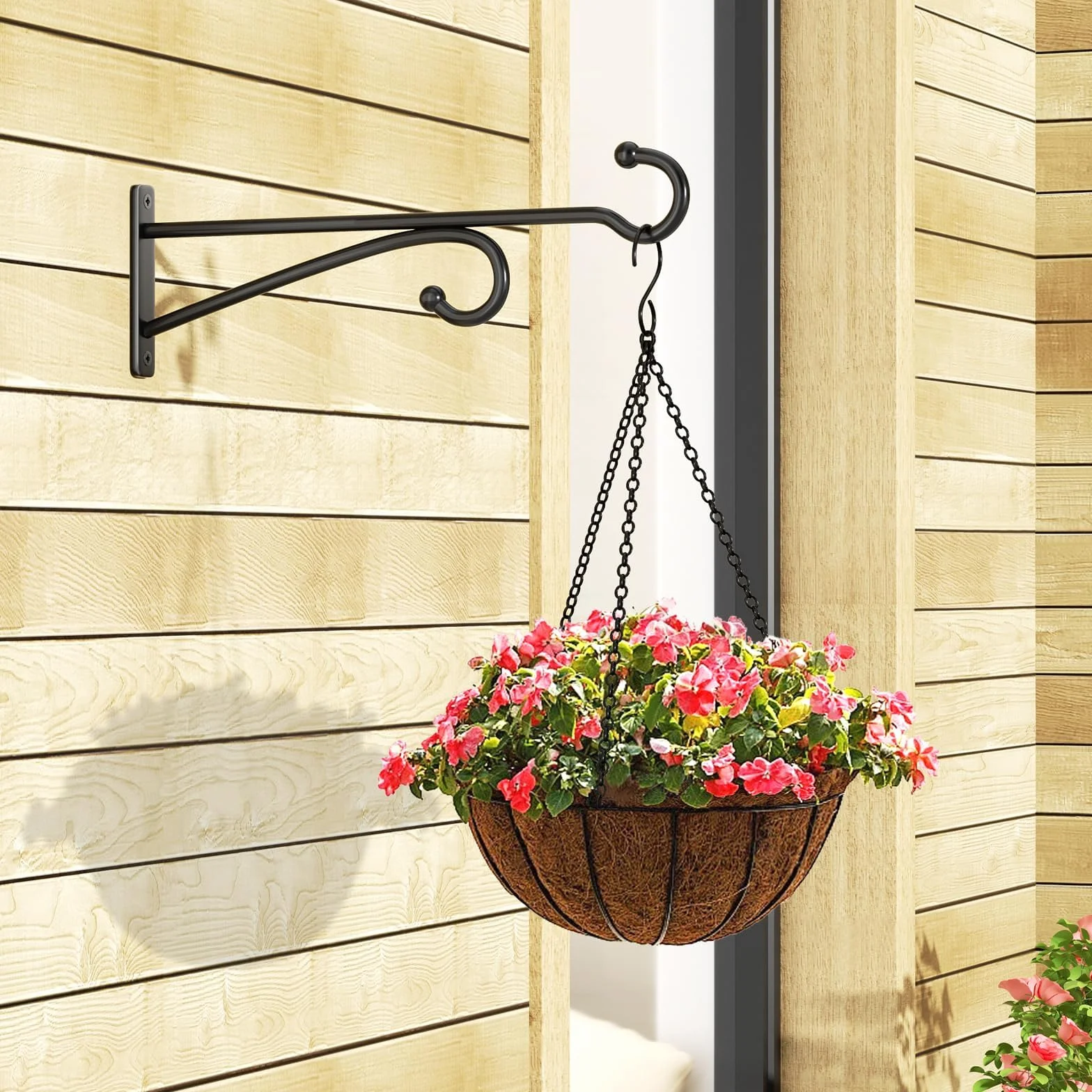 Ganchos para macetas de 25 cm, metálicos, para interiores y exteriores