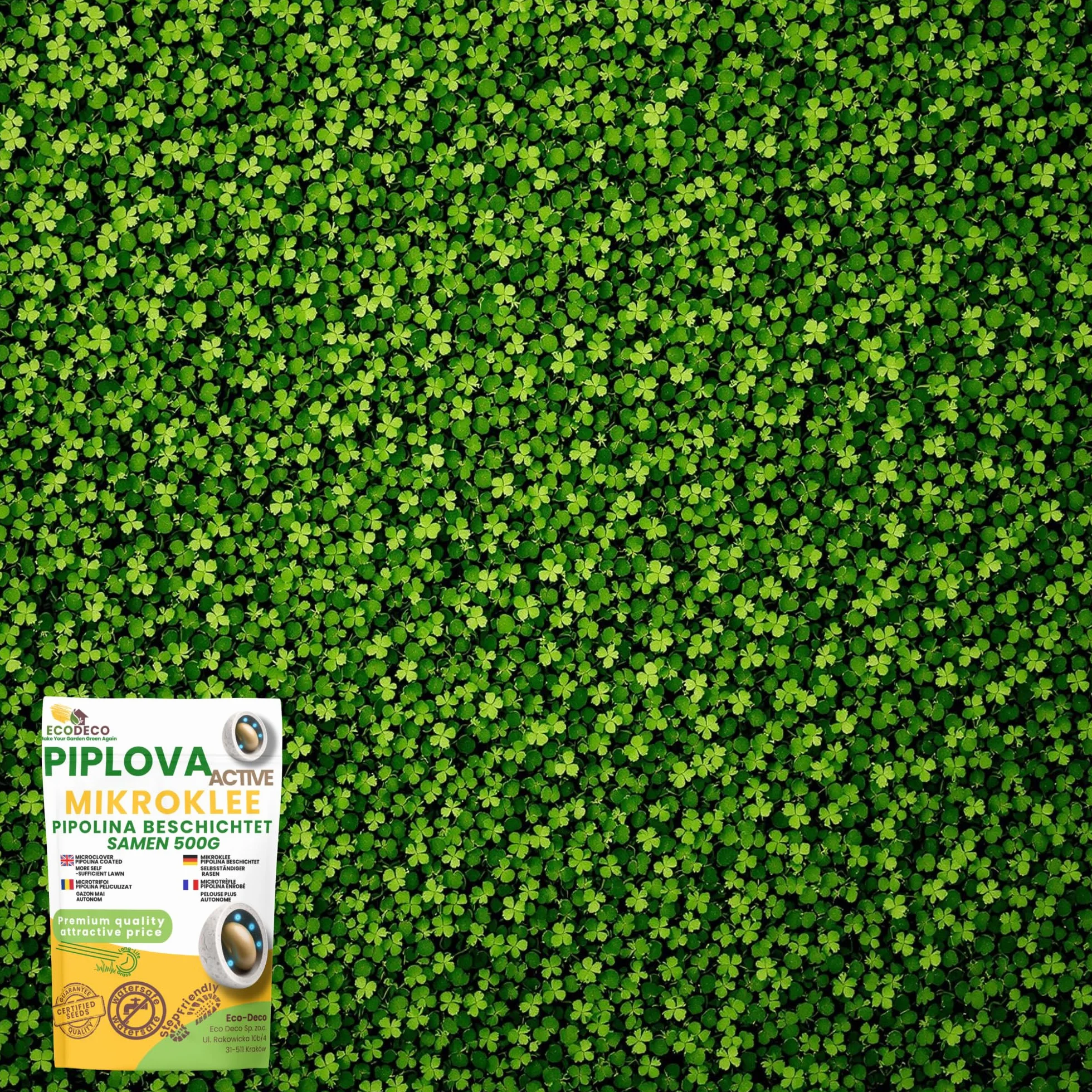 Semillas Césped Trébol Enano 500g (200m²) - Blanco Microtrébol Tapizante Resistente para Jardín