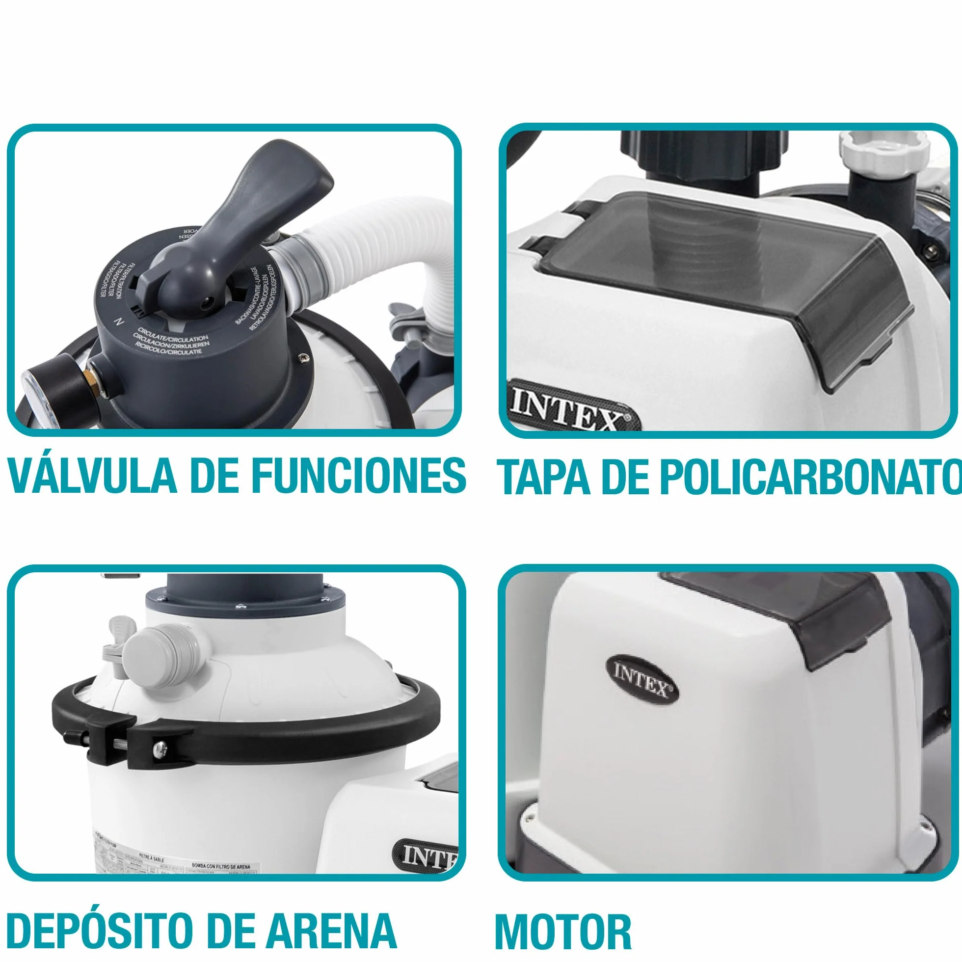 Intex Krystal Clear Depuradora de Arena 5700 L/H Filtro Bomba Piscina 29100 L 6 Funciones
