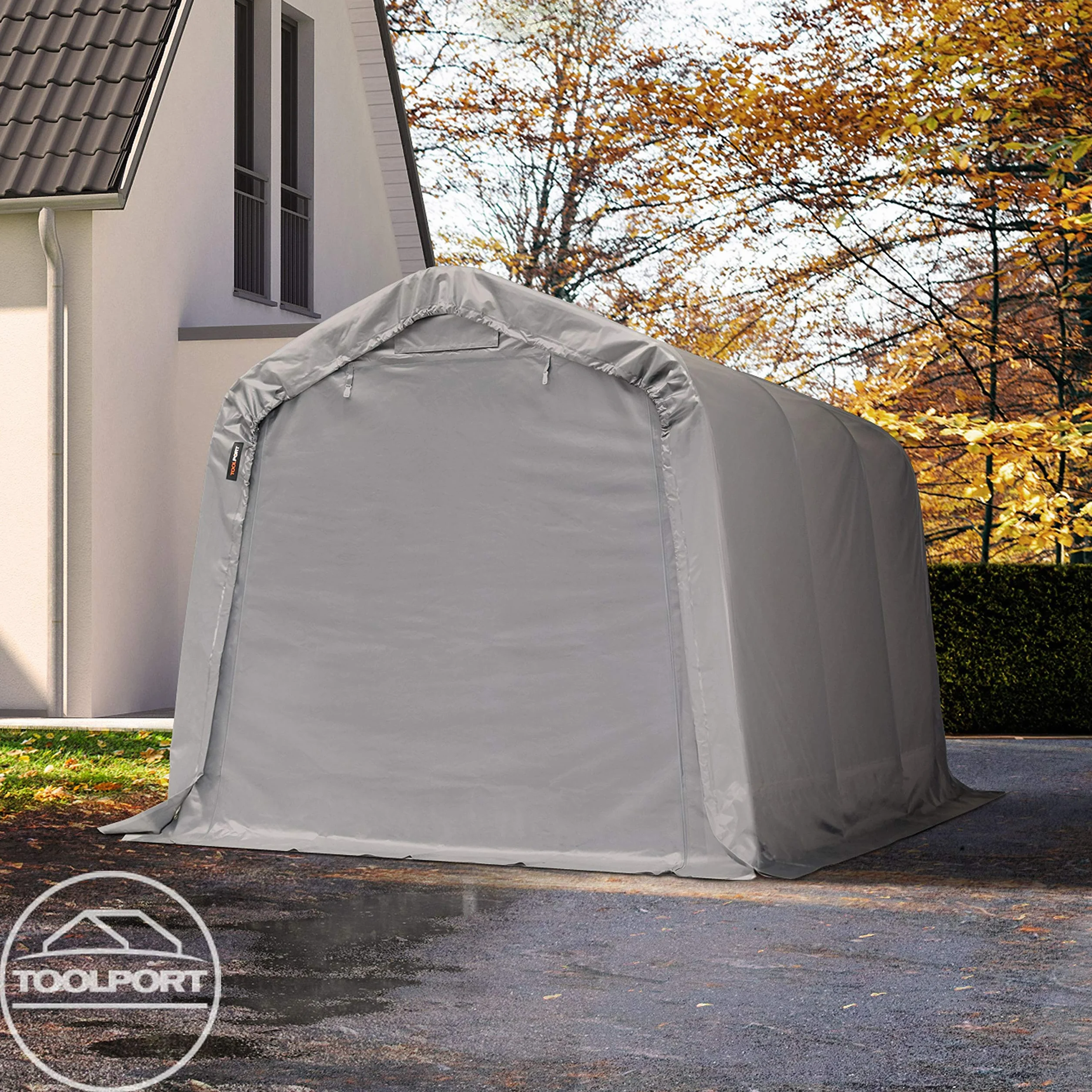 Carpa Garage 2,4x3,6 m PVC 800 N Impermeable Gris