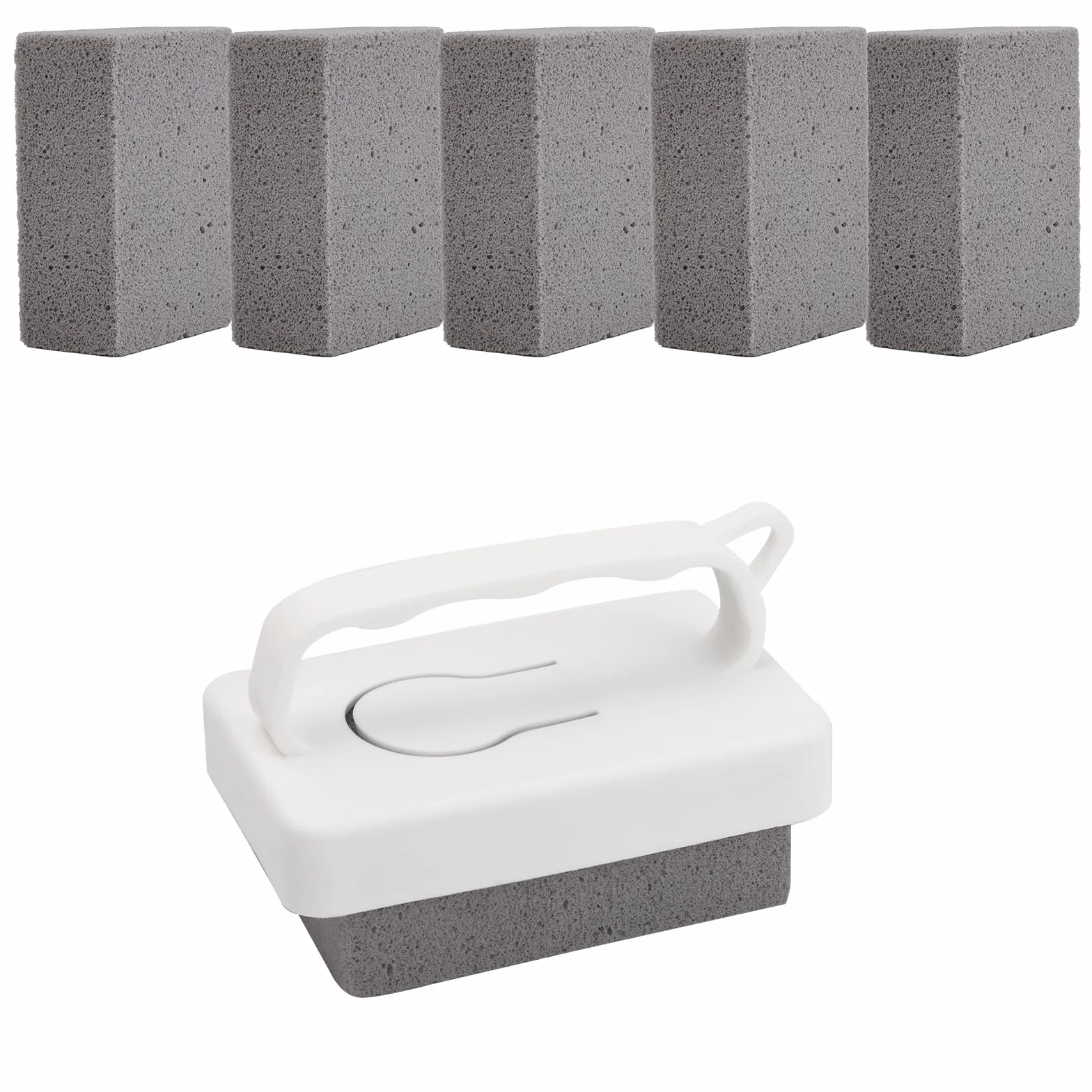 BOXOB Bloque de Limpieza Piscina con Mango Piedra Pómez 6 Pzs Quitamanchas para Baño Cocina SPA
