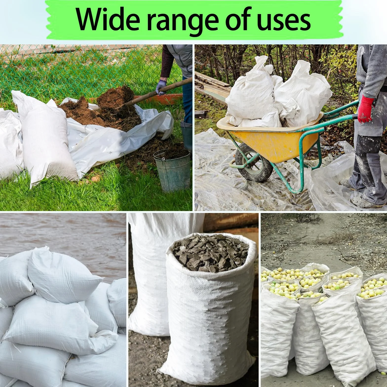 Bolsas de Rafia para Escombros 60x100 cm Resistentes Residuos Construcción