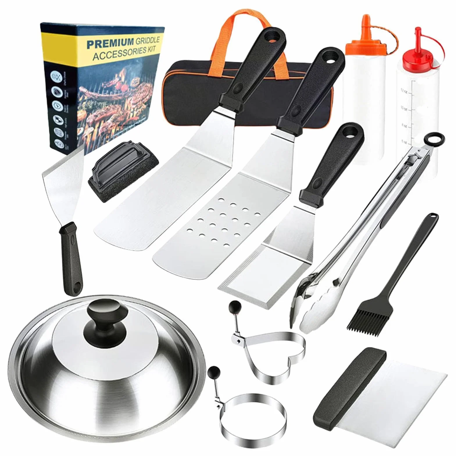 Juego De Barbacoa para Exteriores | Accesorios Utensilios Cocina Al Aire | Libre Eficientes,Set Portátil Resistentes De Acero Inoxidable Para Cocinar Carne Camarones Verduras En Jardín Patio Camping Y