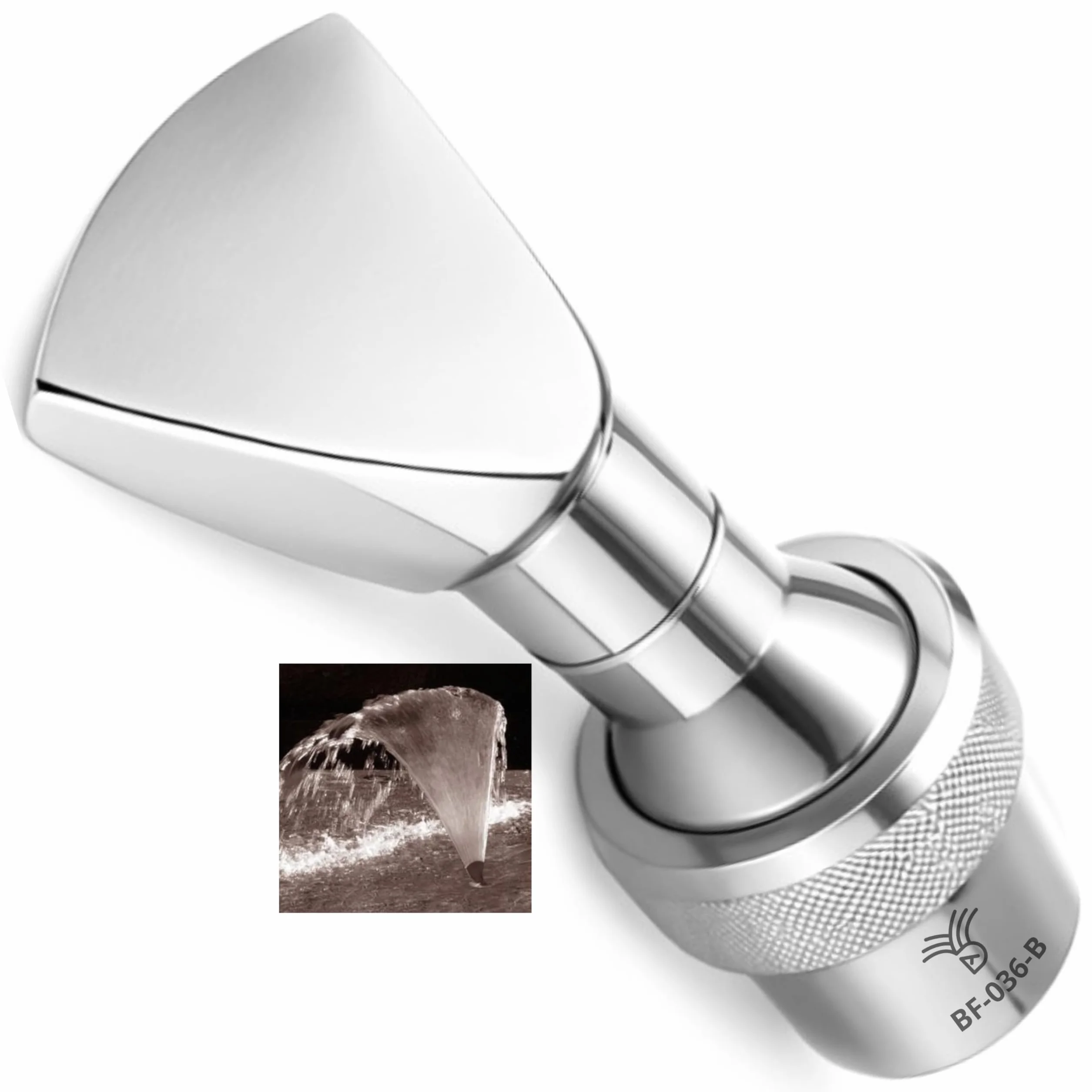 Toberas para Fuentes de Jardín Cola de Caballo 3/4" Rótula Acero Inoxidable Boquilla Cortina Agua