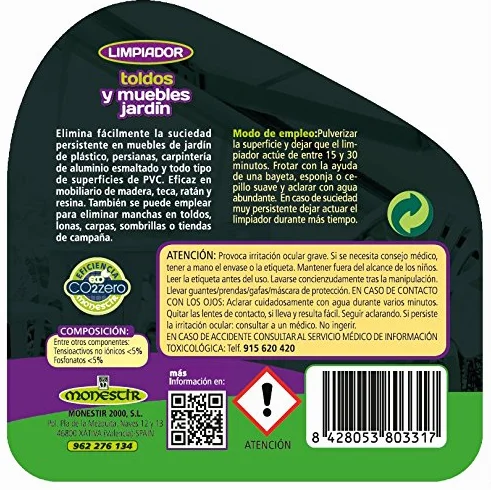 MONESTIR LIMPIADOR TOLDOS Y MUEBLES JARDÍN 0.75L