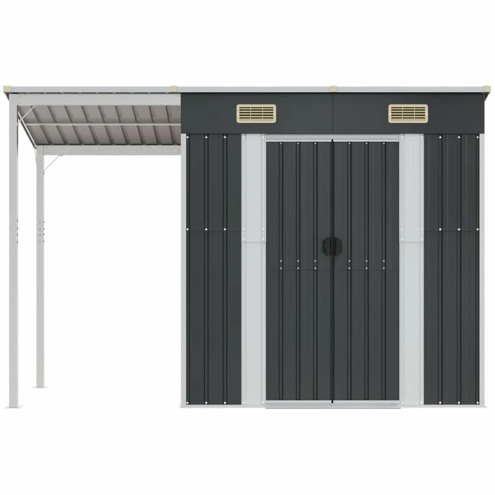 vidaXL Cobertizo jardín Acero Antracita 277x110,5x181 cm