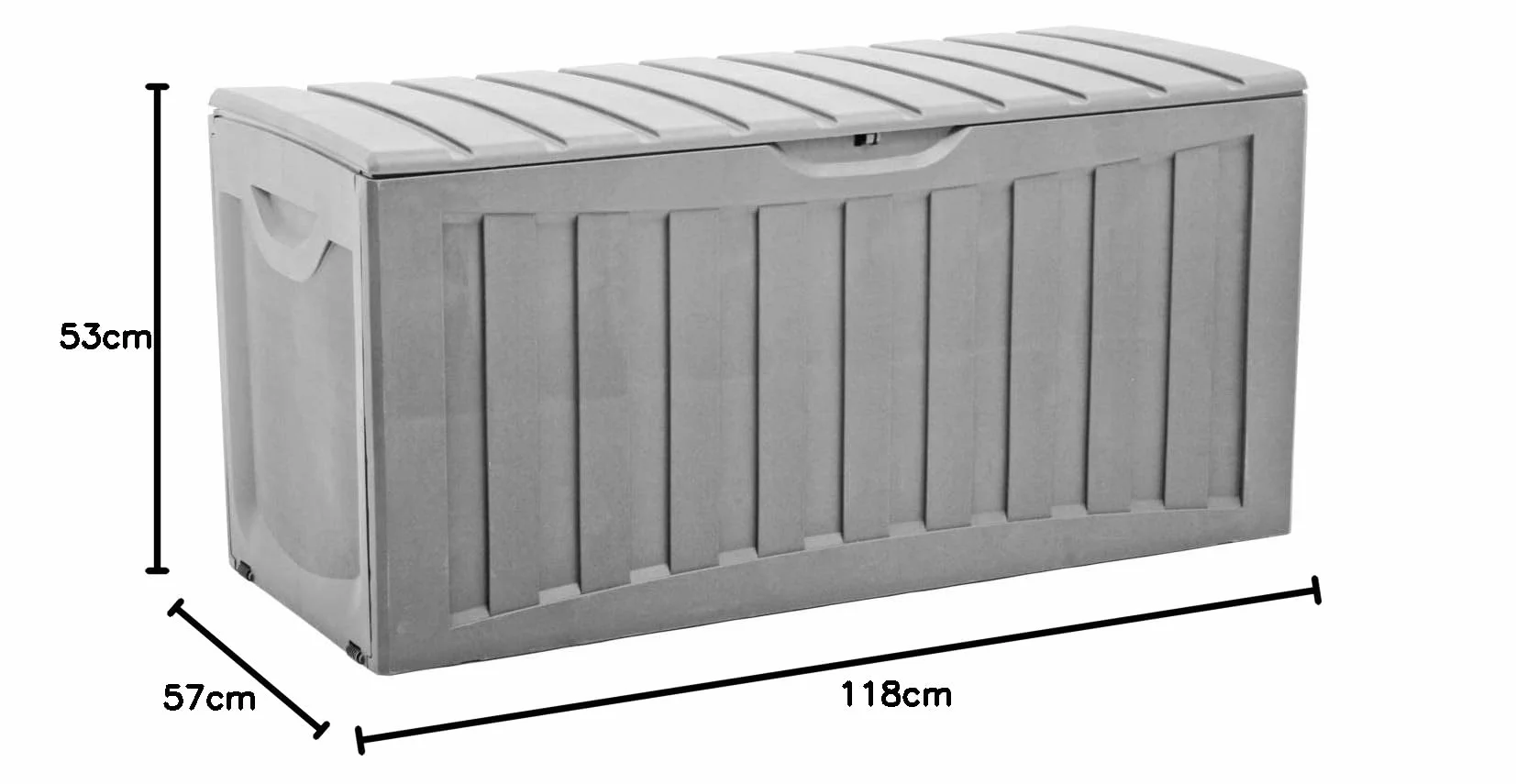 7H SEVEN HOUSE Baúl Exterior Resina 340 litros 118x53x57cm Impermeable Jardín