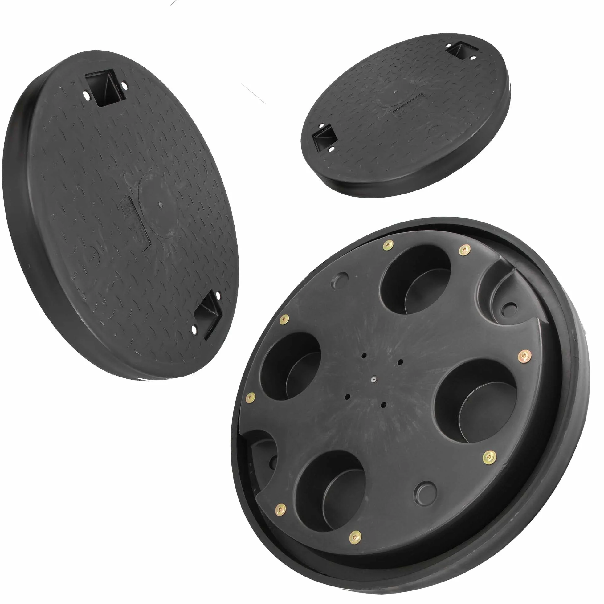 Millto Tapa de alcantarillado PP DN600 negro Kl. A15 carga 1,5 t