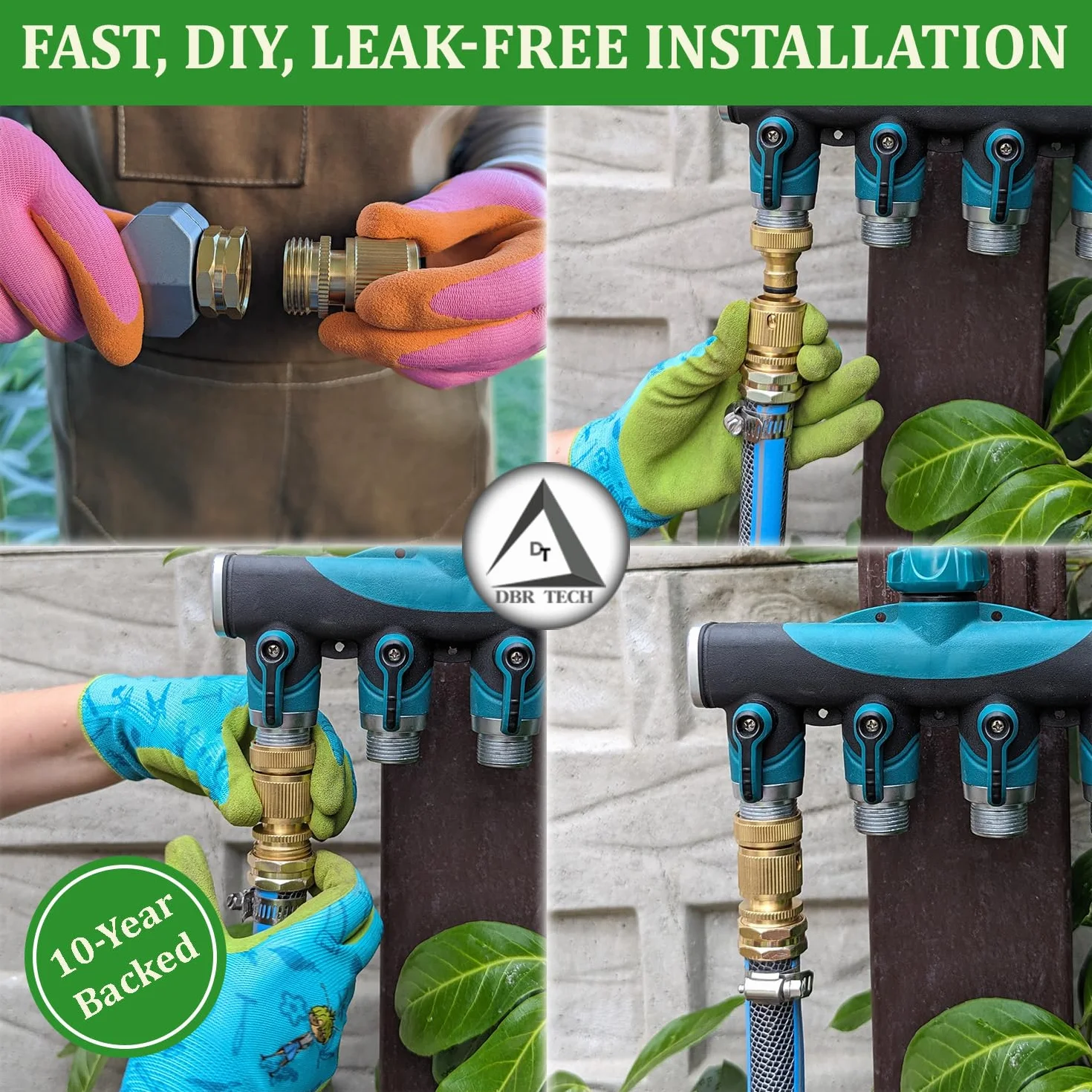 Accesorios de conexión rápida para manguera de agua de alta resistencia (latón de alta calidad para una durabilidad superior), conector de manguera de liberación rápida, apto para mangueras de