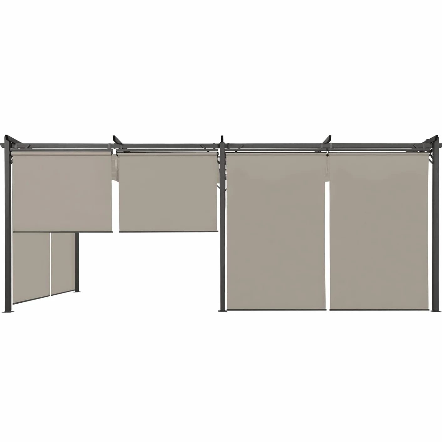 Pergola edición especial techo retráctil 3x6 M gris 6 persianas