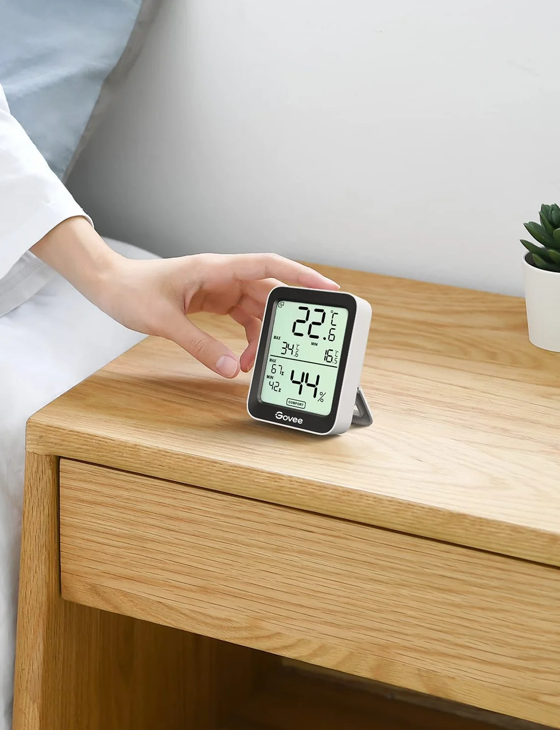 Govee Termómetro Higrómetro Bluetooth LCD Medidor Digital Humedad Temperatura Interior con Almacenamiento Datos Alerta