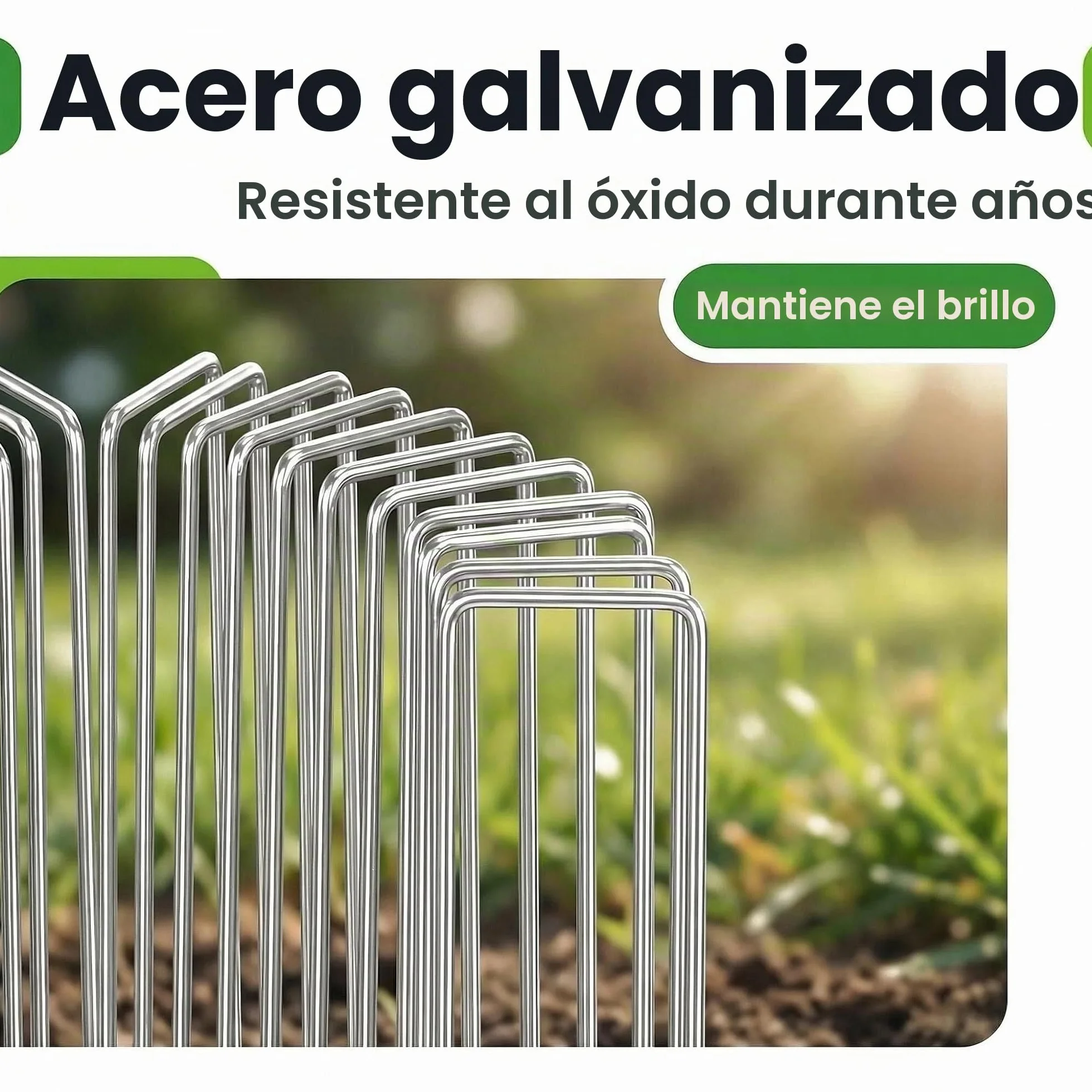 Amagabeli Juego de 200 estacas galvanizadas para jardín, Grapas de 6 Pulgadas Calibre 11