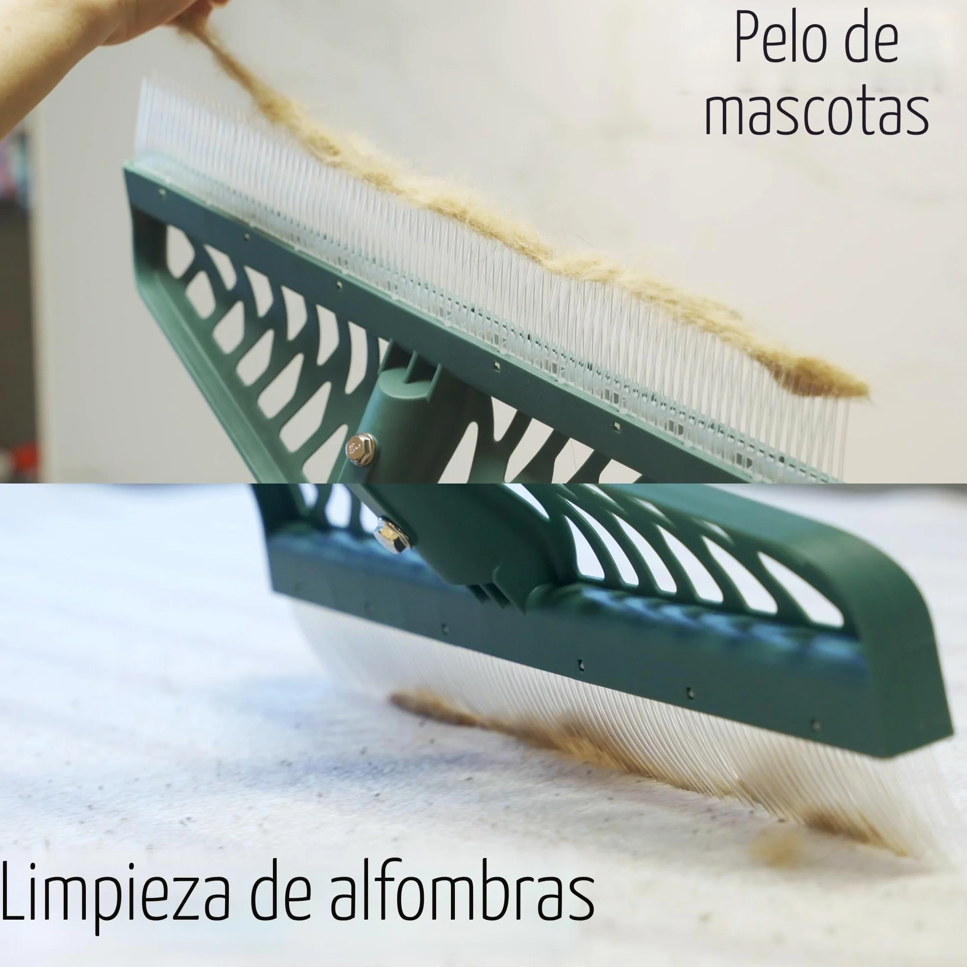 YEELOR Rastrillo de césped artificial con mango de acero ajustable 32-61 pulgadas para limpiar pelo de mascotas y hojas