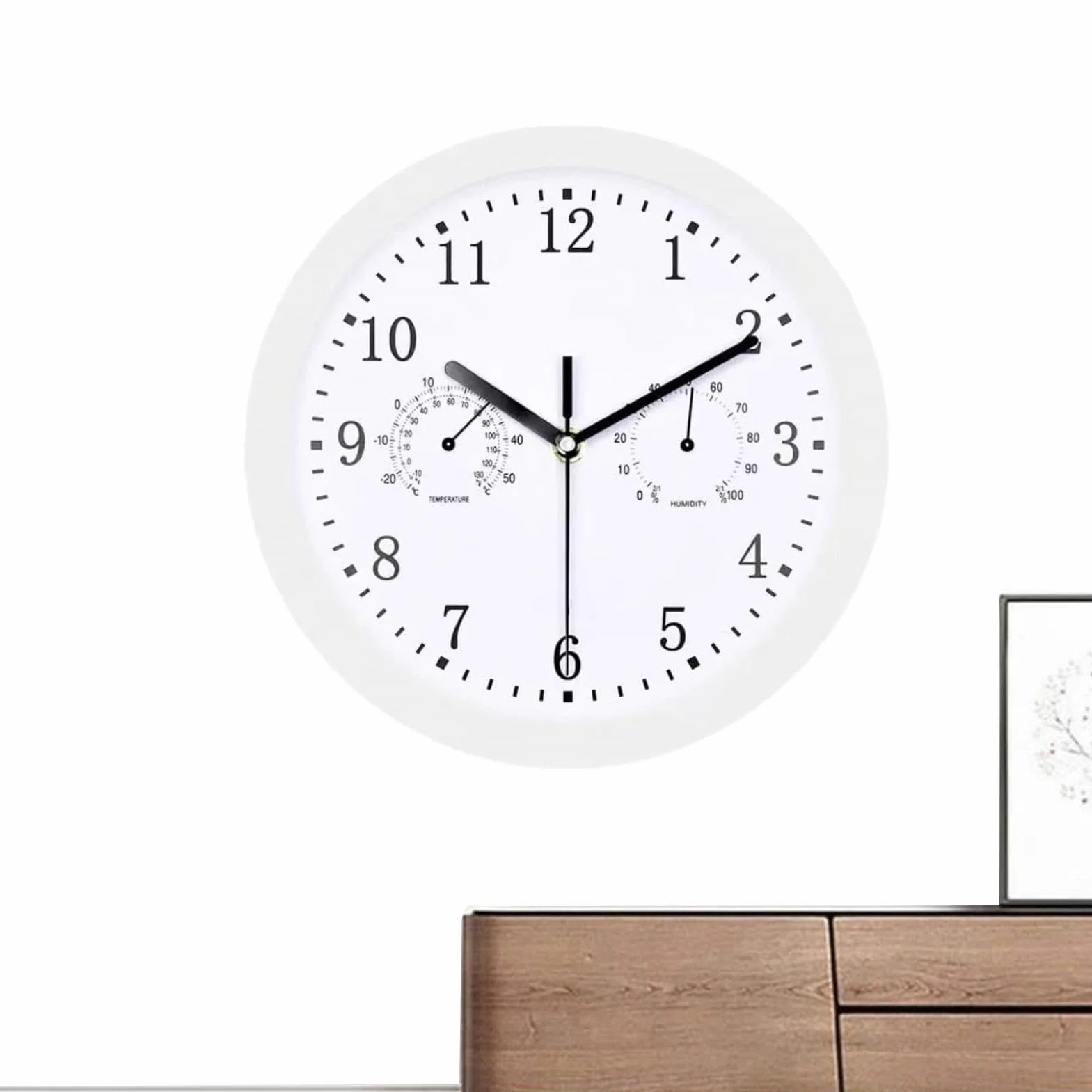 Reloj de pared exterior 10 pulgadas resistente a la intemperie con termómetro e higrómetro