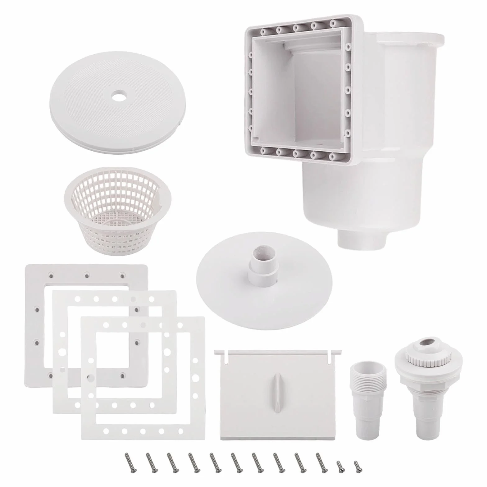 Skimmer de pared de piscina sobre el suelo de 6 pulgadas de repuesto para SP1091LX, ABS resistente a los rayos UV para limpiador de desechos de superficie con aspiradora y adaptador de manguera