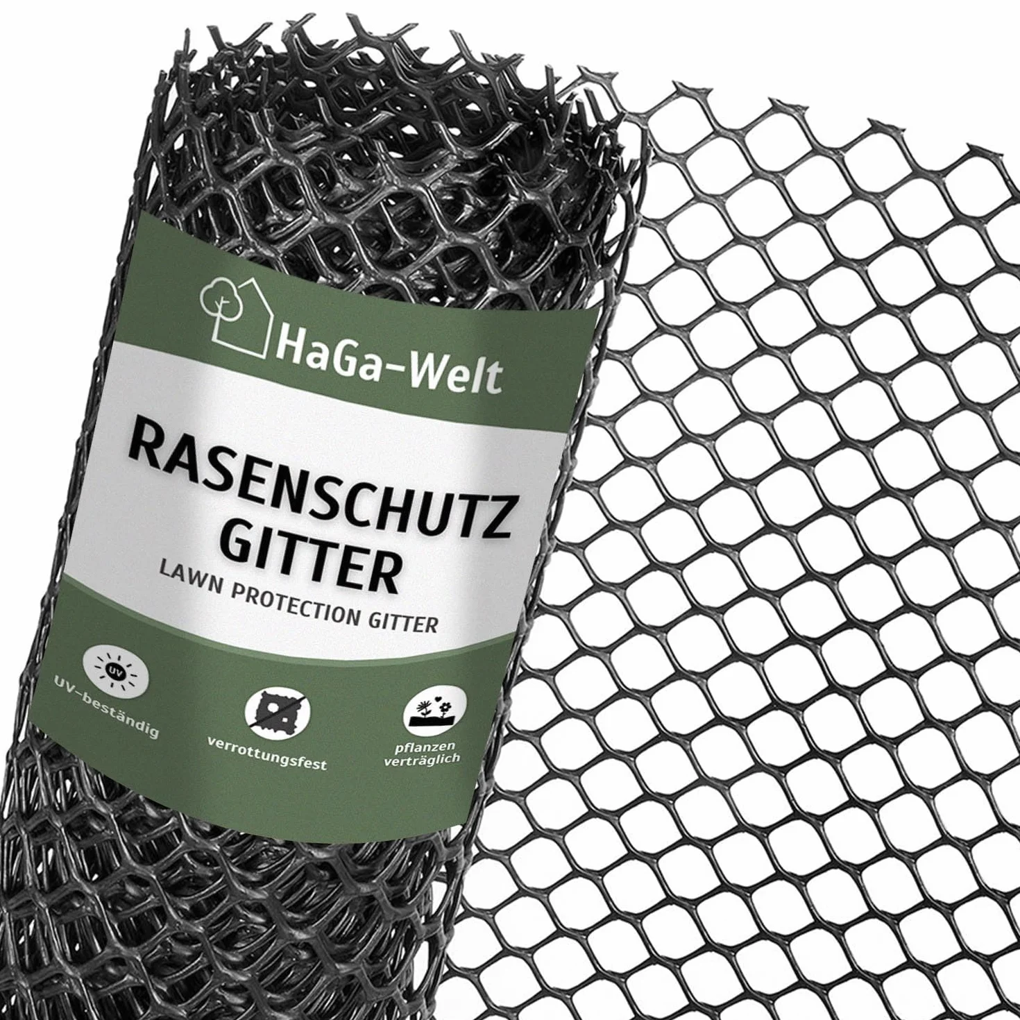 HaGa Rejilla protectora para césped 1,3 m x 10 m plástico transitable jardín